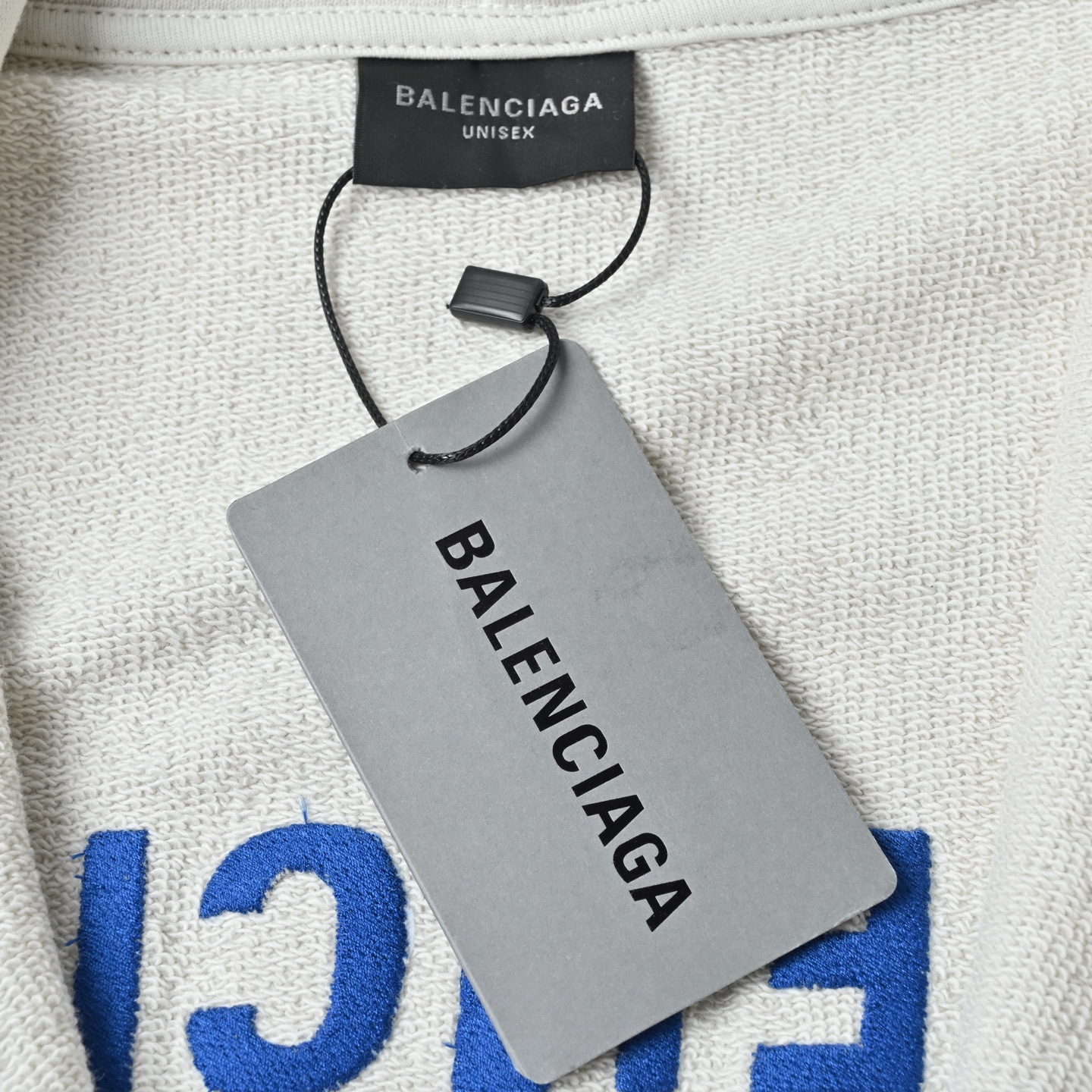 Balenciaga巴黎世家25刺绣蓝字母拉链连帽卫衣