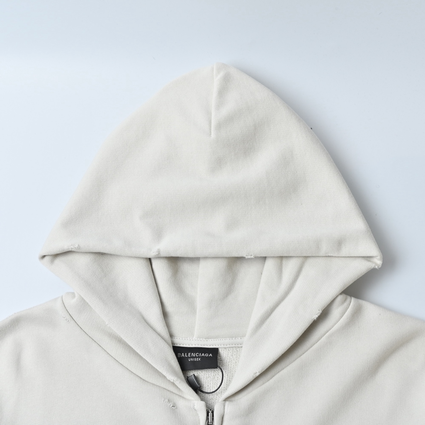 Balenciaga巴黎世家25刺绣蓝字母拉链连帽卫衣