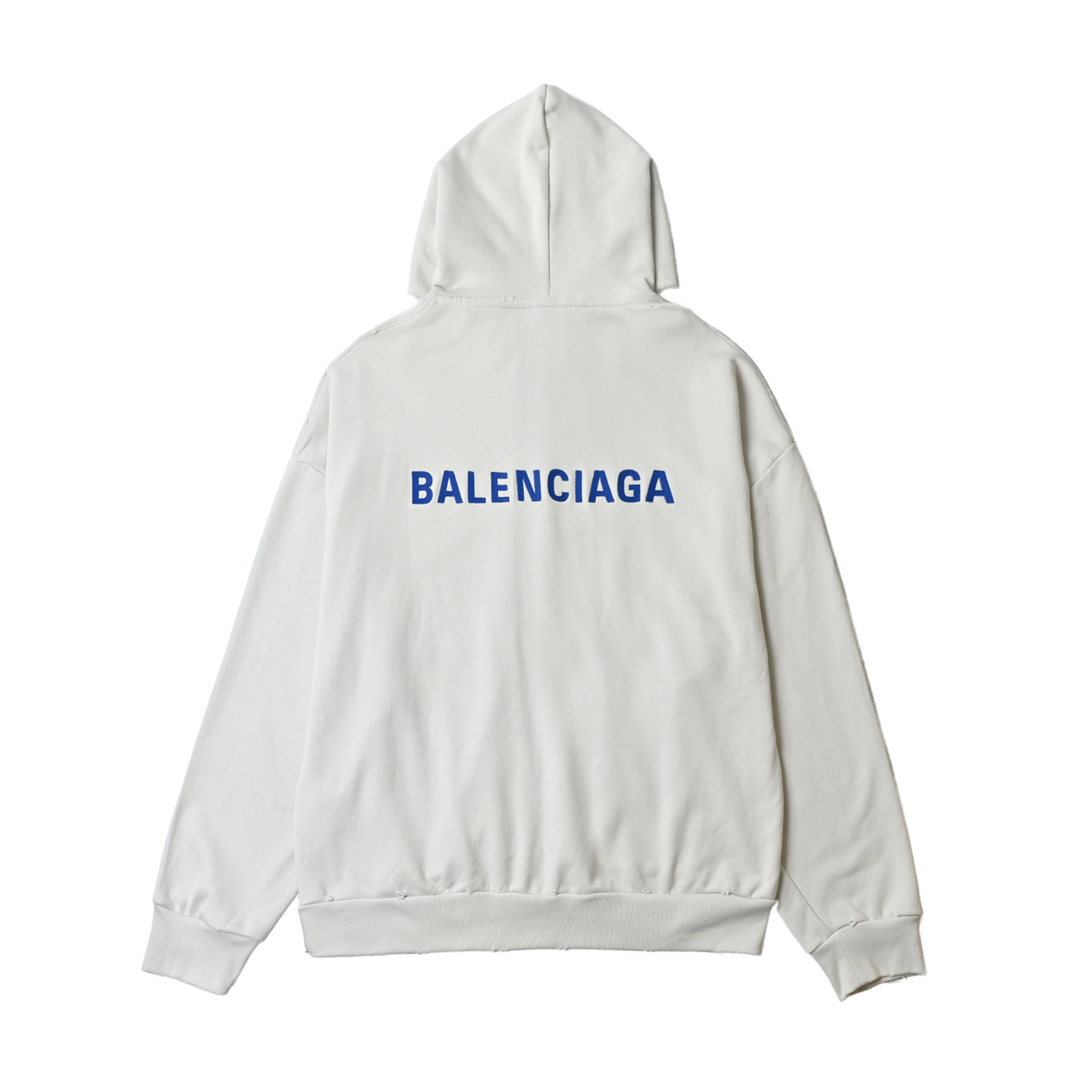 Balenciaga巴黎世家25刺绣蓝字母拉链连帽卫衣