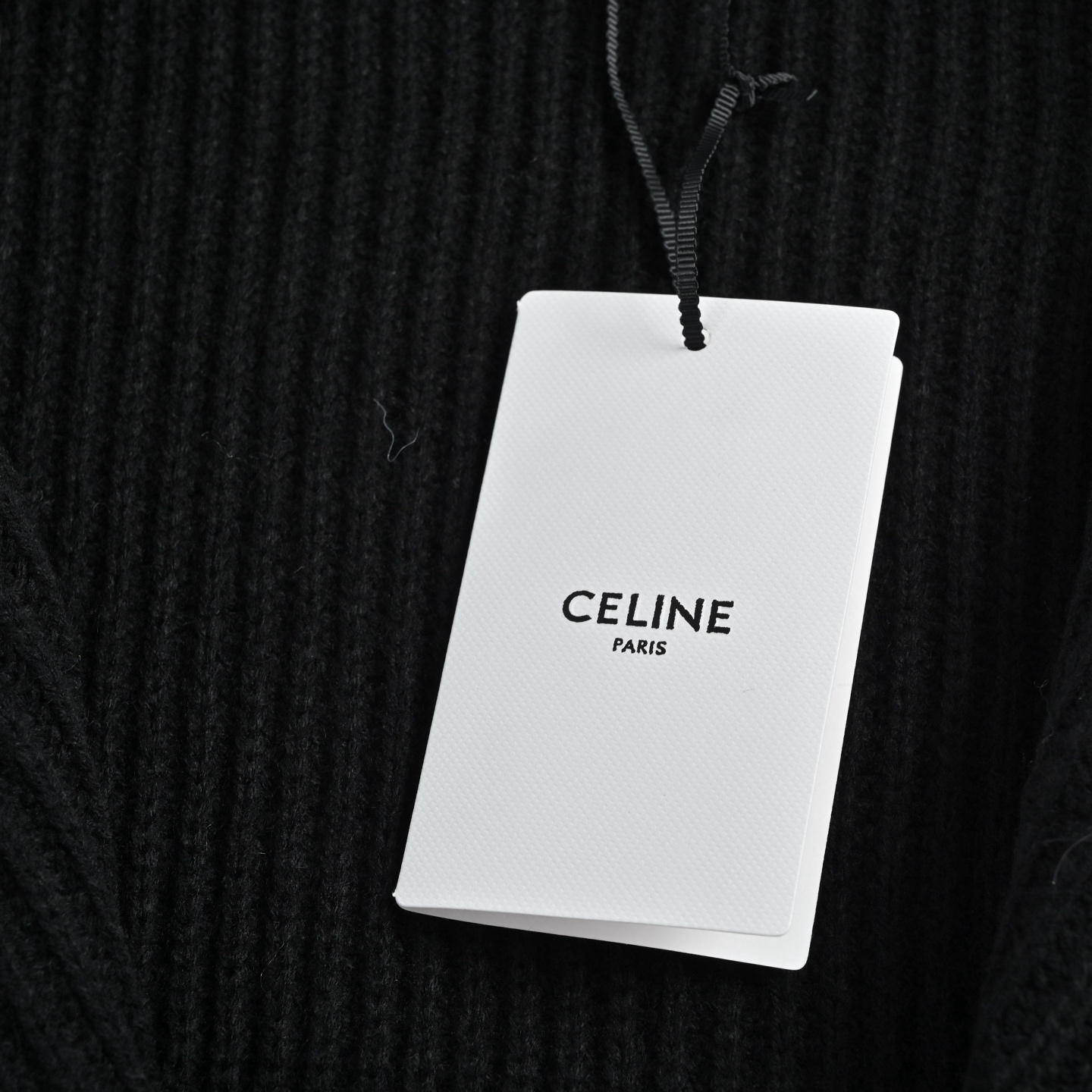 Celin赛琳刺绣标识拉链针织帽衫