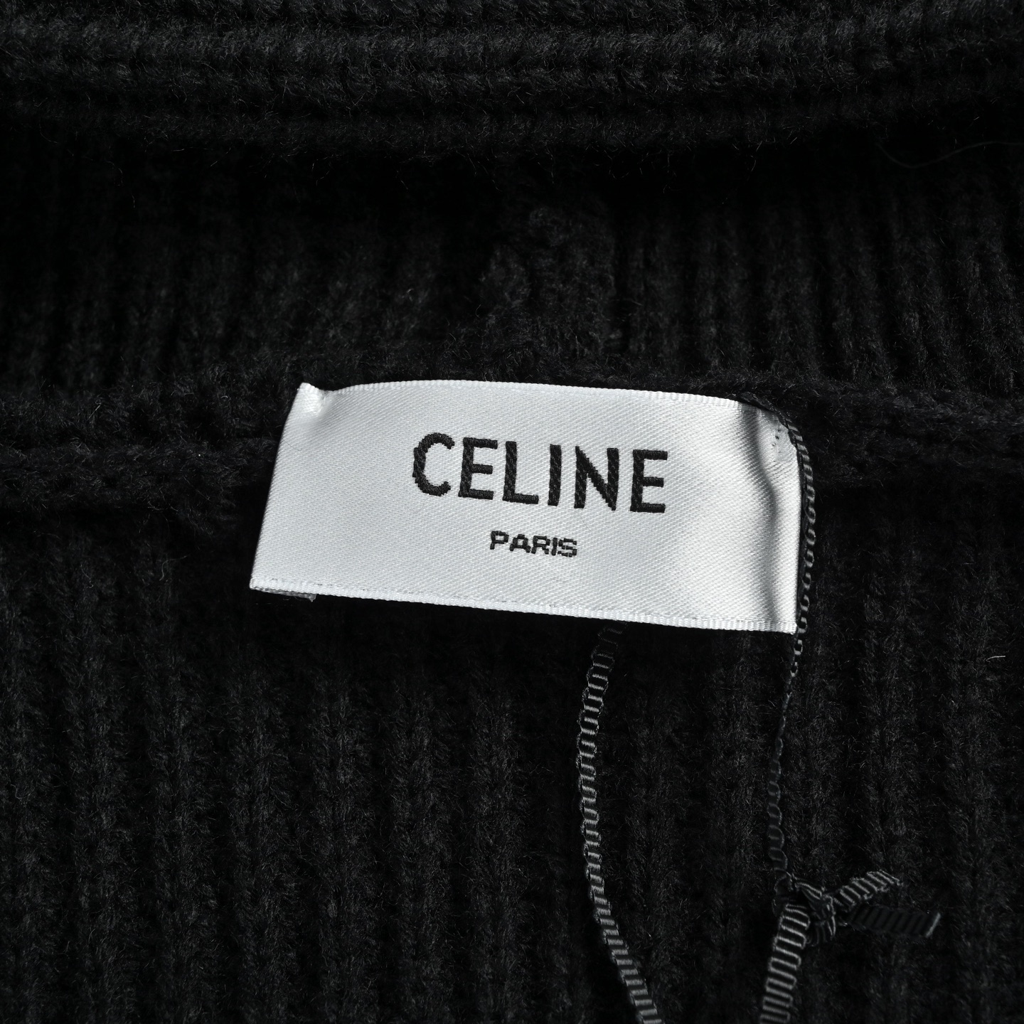 Celin赛琳刺绣标识拉链针织帽衫