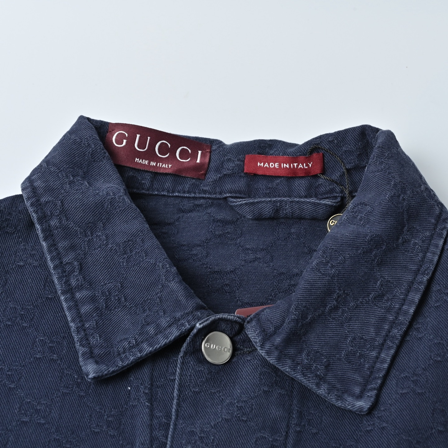 Gucci古驰 暗纹满印提花渐变牛仔外套