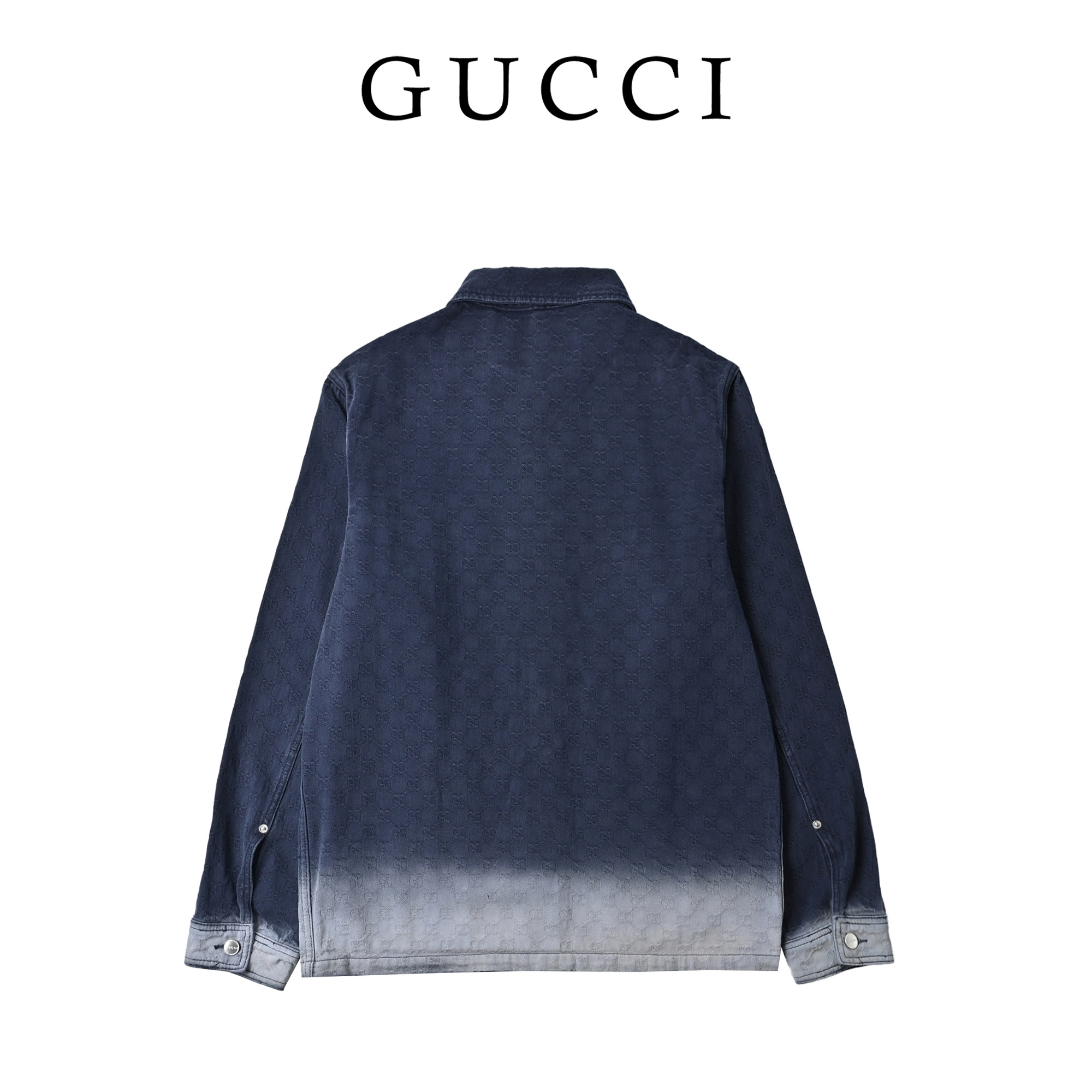Gucci古驰 暗纹满印提花渐变牛仔外套
