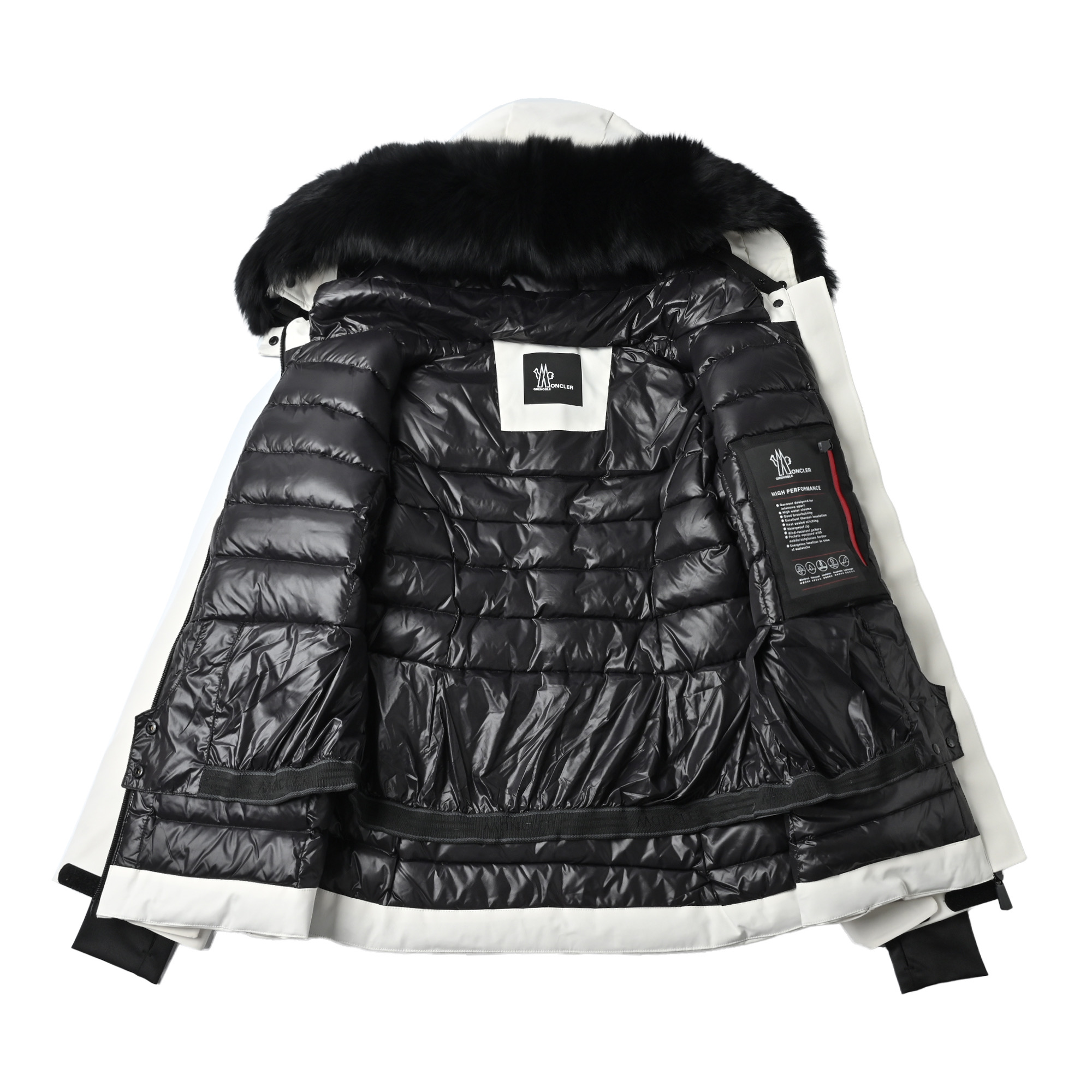 Moncler 蒙口 Bauges披肩连帽狐狸毛领羽绒服 纯