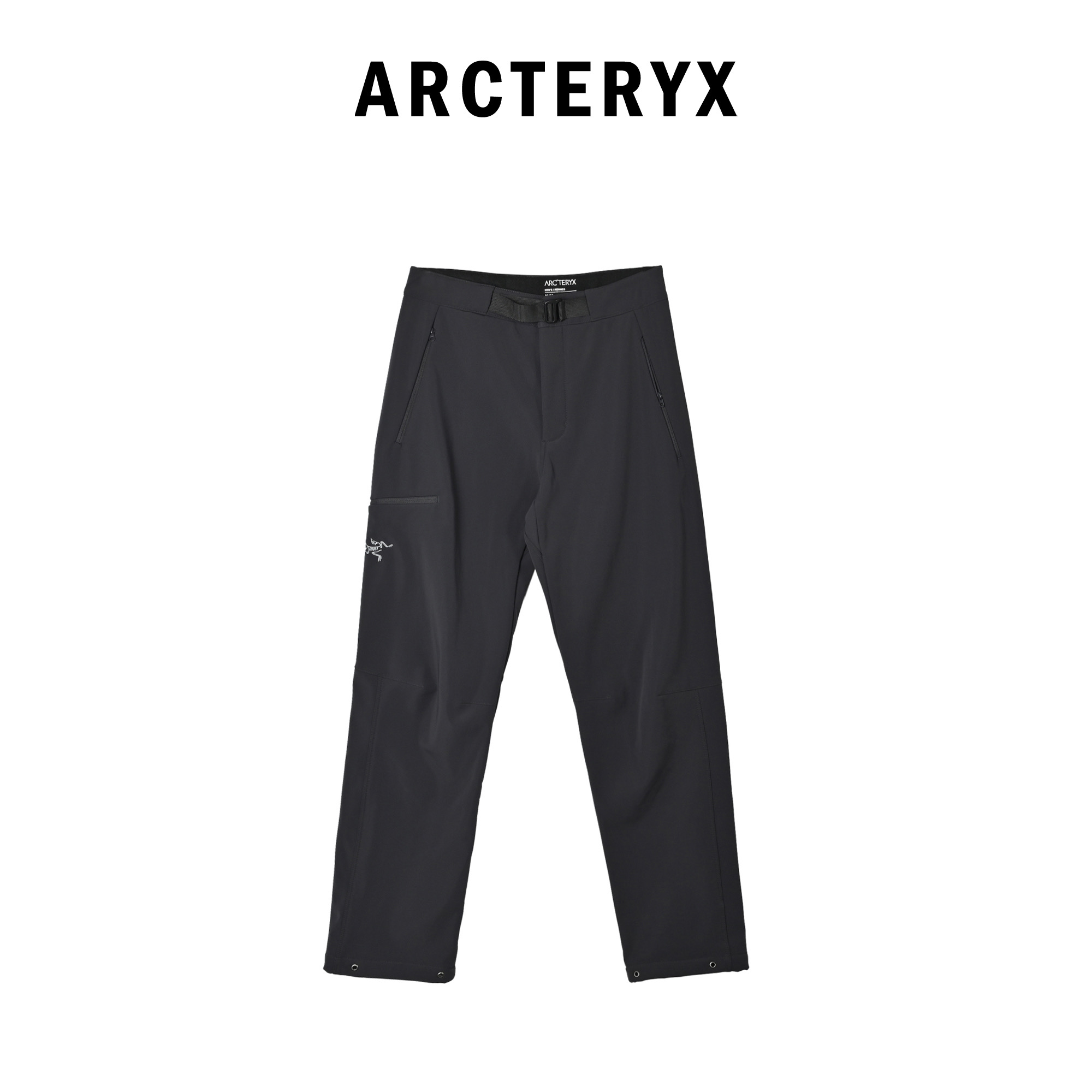 本地自取💰280 （加绒）
ARC'TERXY-始祖鸟防水软壳冲锋裤
（⚠️裤脚有开孔）
       户外都市机能，秋冬季防风防雨登山徏步加绒立裁卡扣直筒冲锋登山冲锋裤。男士加绒软壳冲锋裤 休闲裤 ，可商务可休闲 内里复合加绒更保暖，秋冬宽松保暖运动休闲加绒冲锋裤腰头做了皮带扣加松紧设计，侧边口袋，方便易收纳，轻松便捷，设计感强而新颖。这款裤子宽松版型 持久耐穿不易变形 上身御寒保暖 不显臃肿 这款裤子功能性面料性能优越。这款加绒裤即使在北方也足以抵御寒冷，保暖透气。持久耐穿。更好的休闲裤：款式简约，兼具技术性能，给您带来经典的舒适性以及恰到好处的保暖性，不管是休闲还是在重要场合，都适合您穿着。设计就是处处都是细节啊！
      面料独家定制的进口AB面一体澳离子面料 ，超级细腻柔软 非常舒适细腻保暖舒适非独家配色独家面料 立体裁剪 ，修身收口版型上身效果极佳 ，超级完美的一款软壳神裤 ，过冬一条就够 ，适合各种身材轻松驾驭 ～保暖性能超好穿在身上又不臃肿！颜色：黑色 ，灰色。两色可选。
颜色:黑色，深灰色
031 尺码:M-4XL