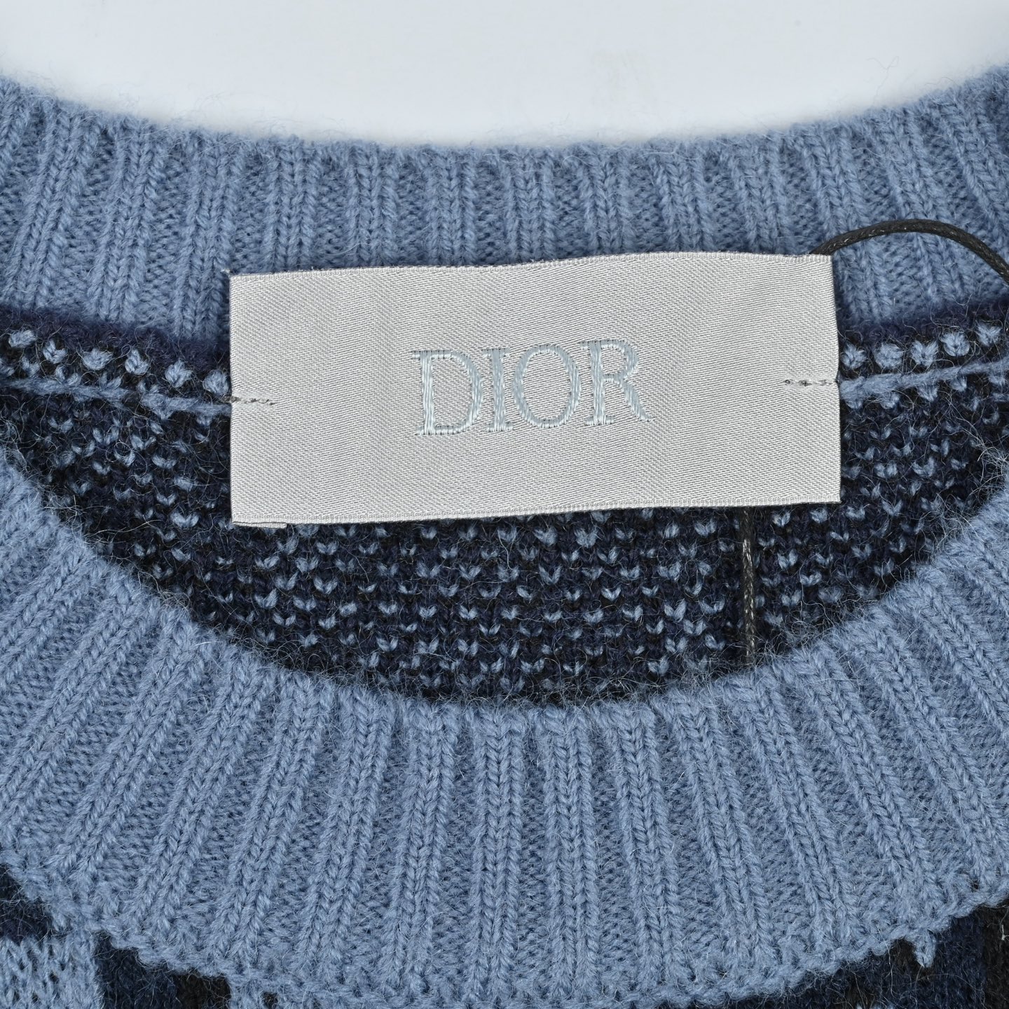 Dior/迪奥 满幅渐变Dio提花圆领毛衣蓝