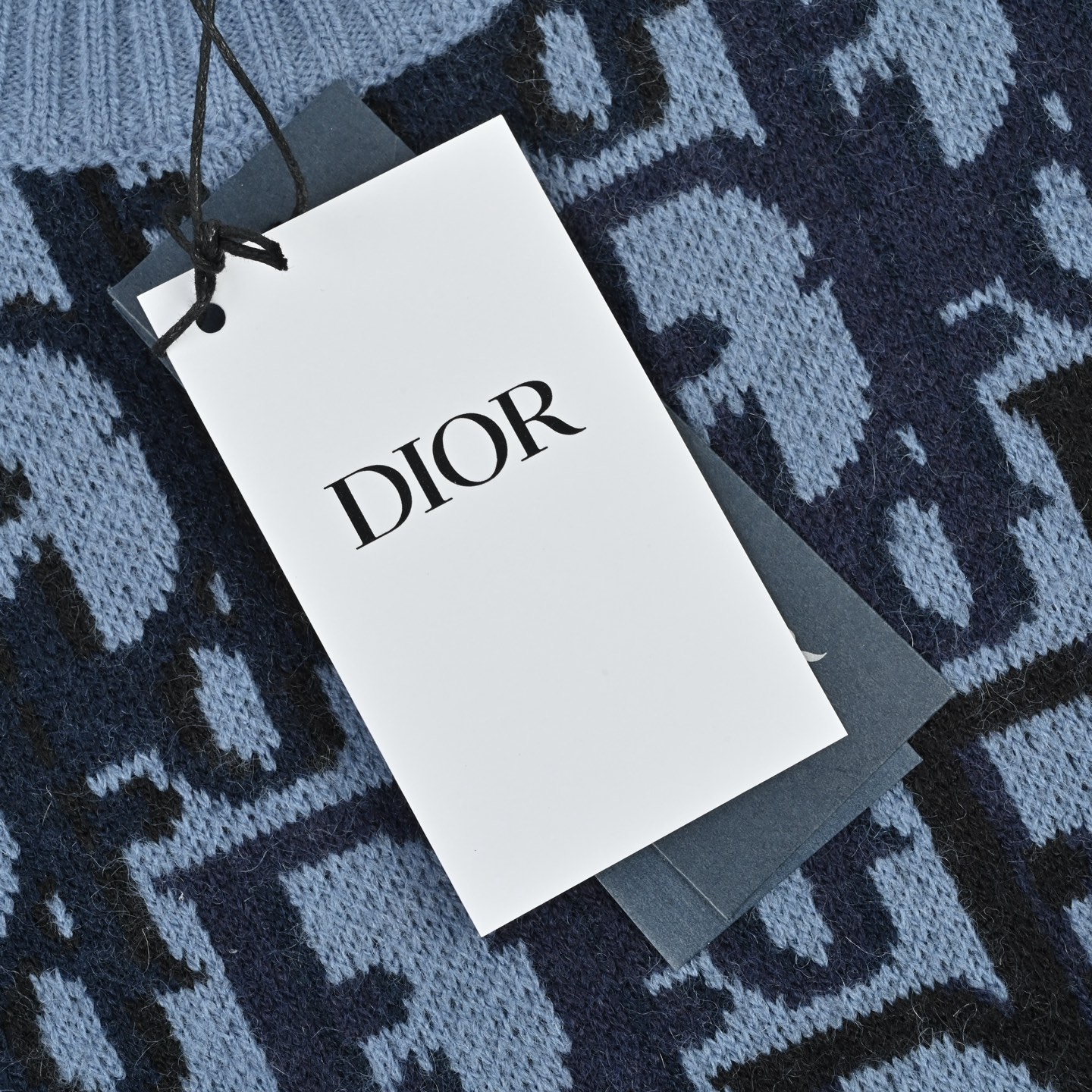 Dior/迪奥 满幅渐变Dio提花圆领毛衣蓝
