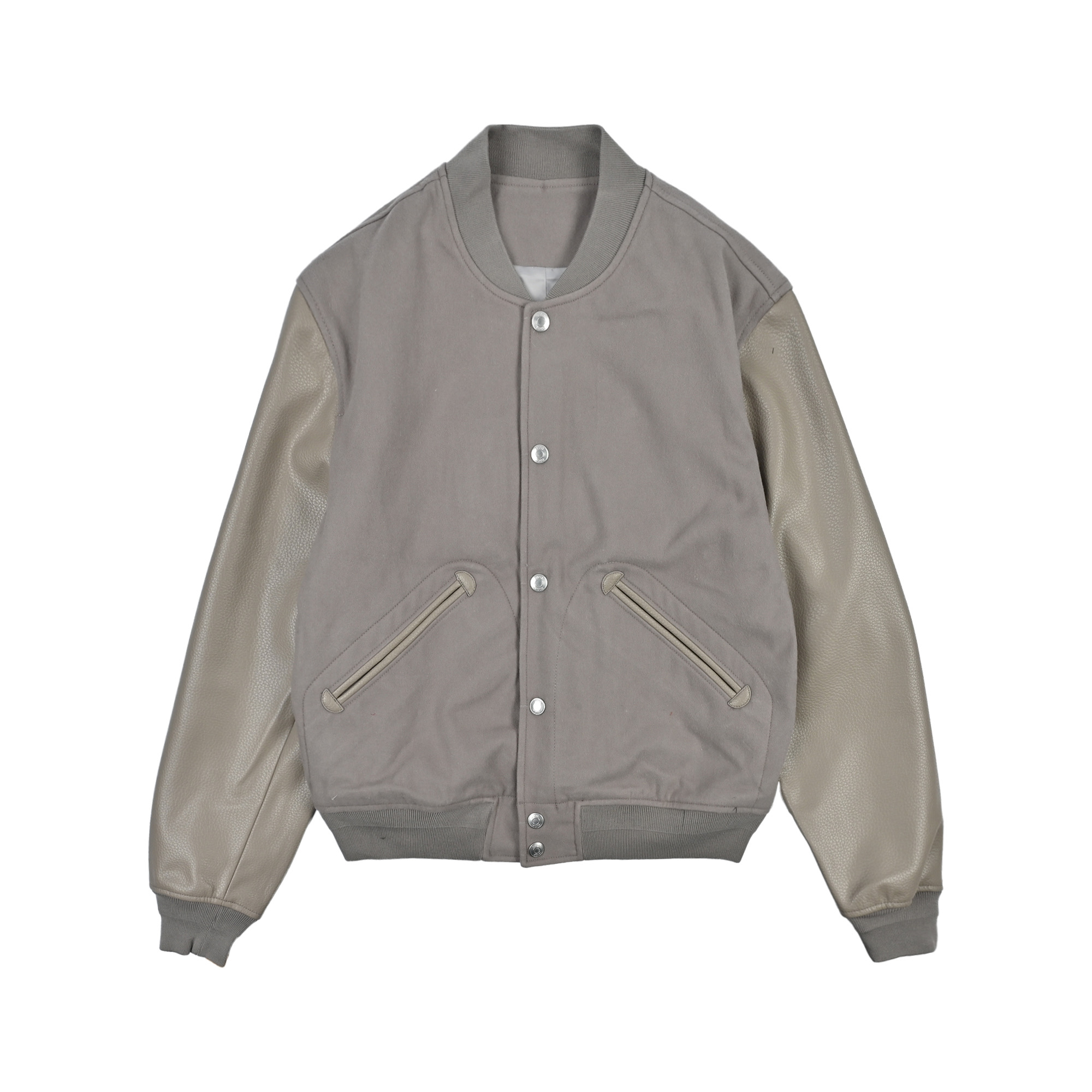 Dior迪奥灰色拼接羊皮刺绣棒球服