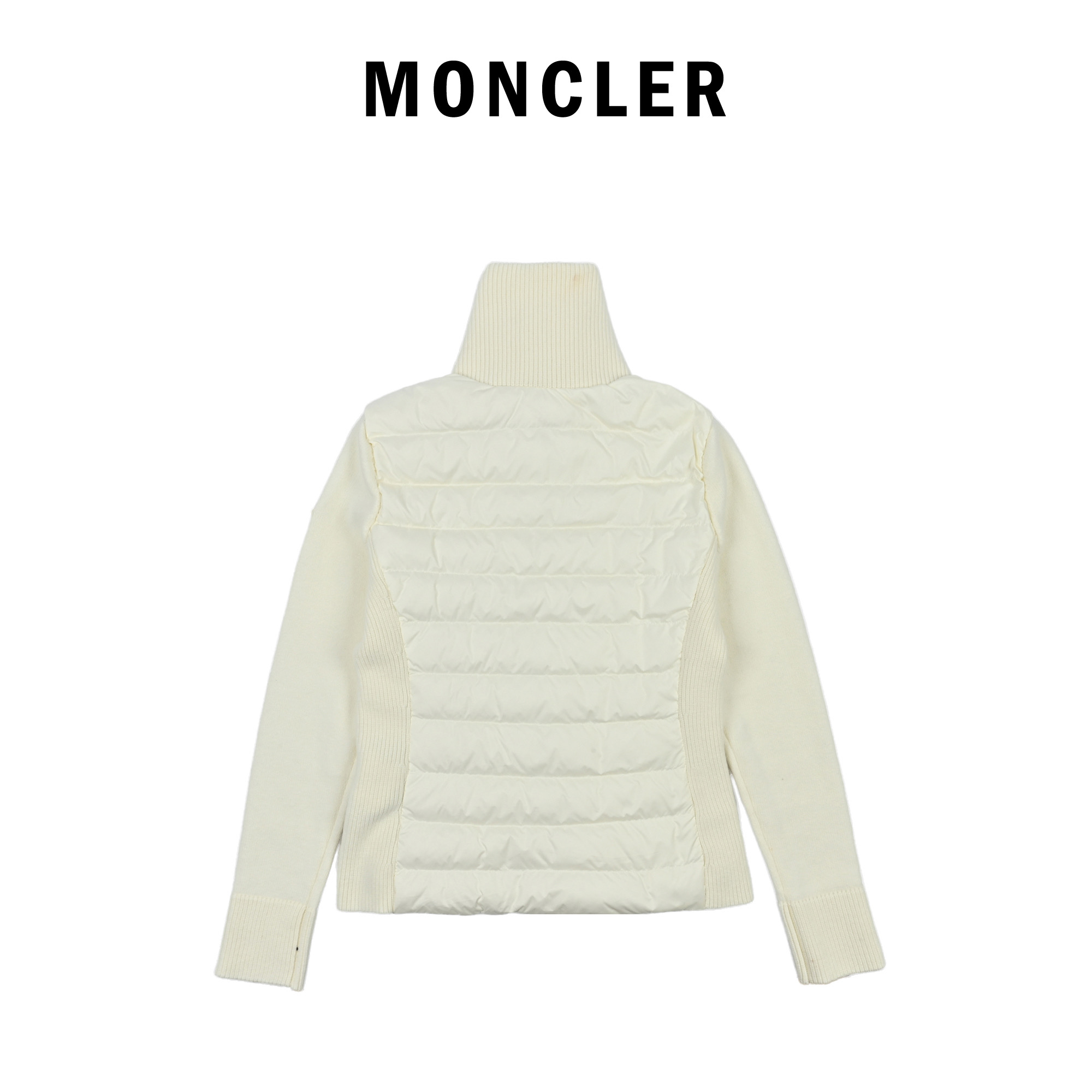Moncler 高领针织羽绒服Cardigan Tricot女士高领加衬羊毛拉链开衫
