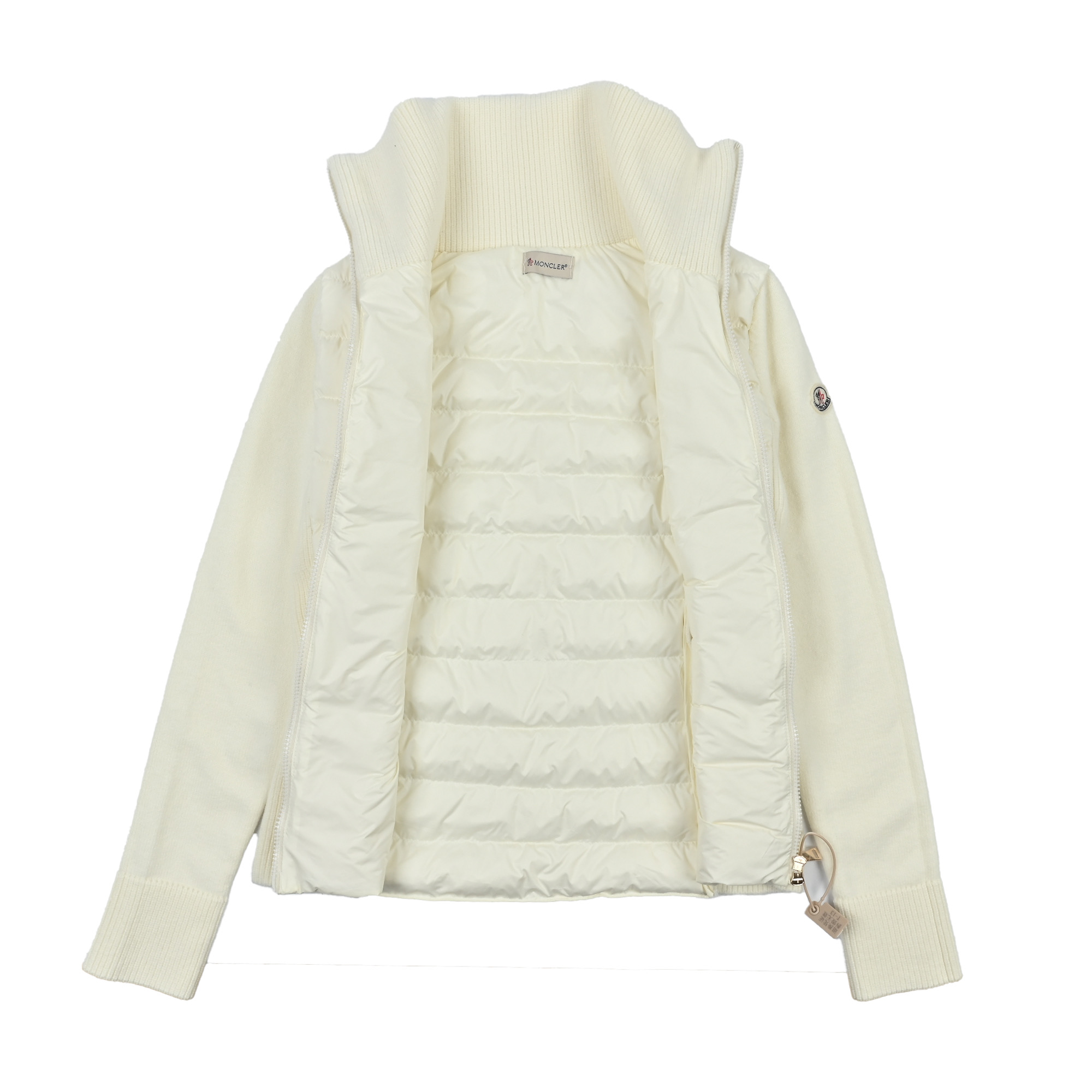 Moncler 高领针织羽绒服Cardigan Tricot女士高领加衬羊毛拉链开衫