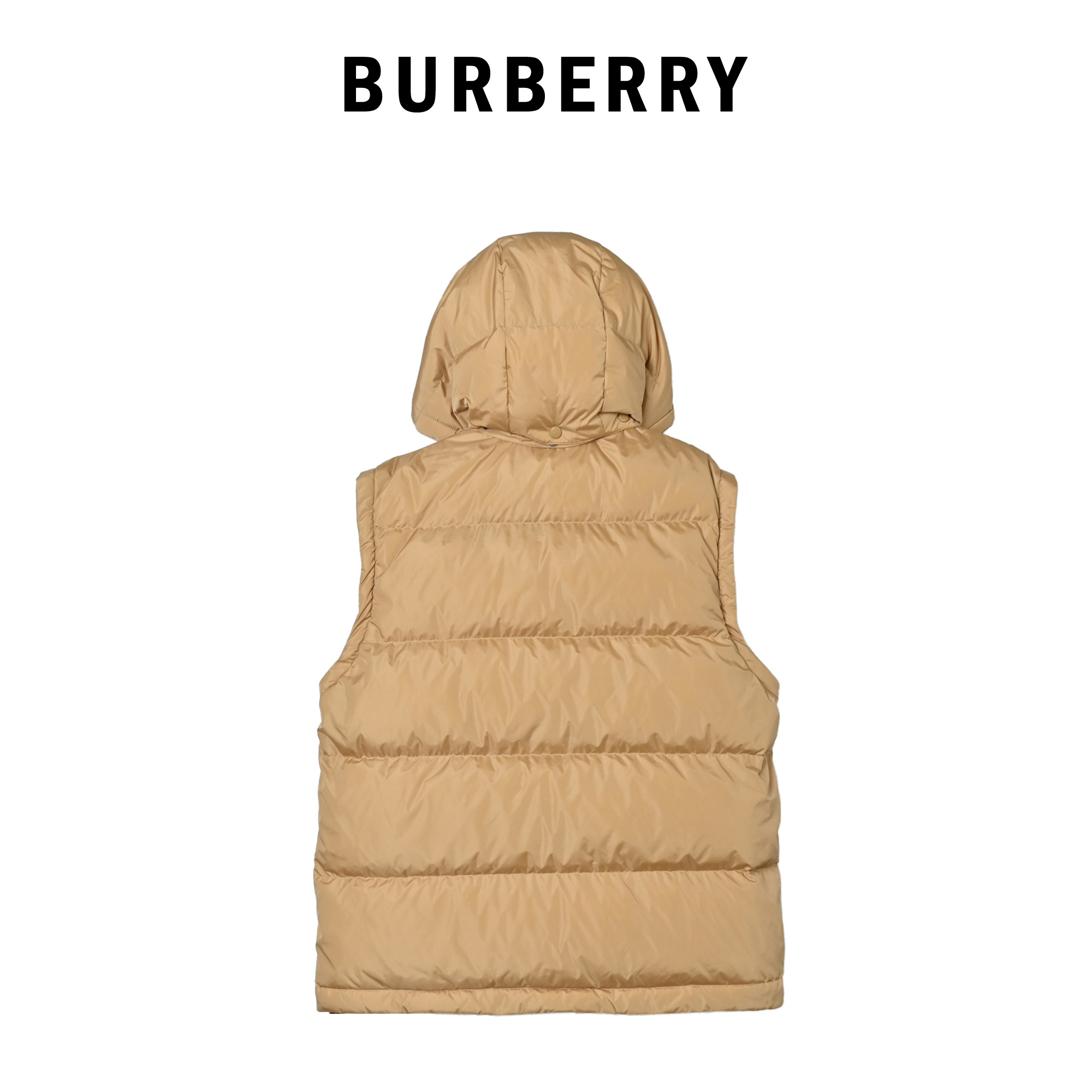 Burberry/巴宝莉 圆袖标可拆袖帽格纹连帽羽绒服