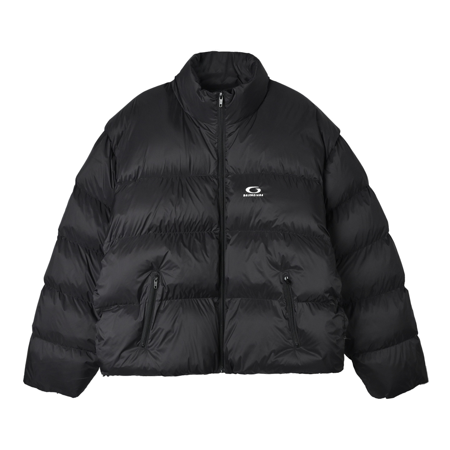 Balenciaga巴黎世家环形刺绣短款面包服 黑色