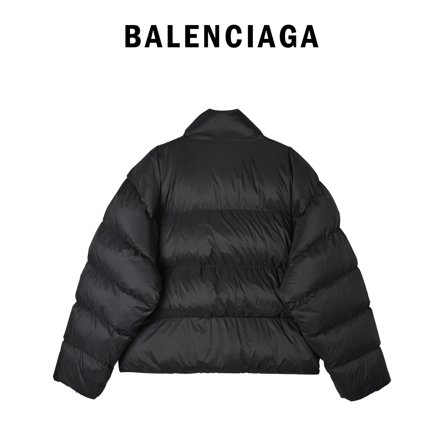 Balenciaga巴黎世家环形刺绣短款面包服 黑色