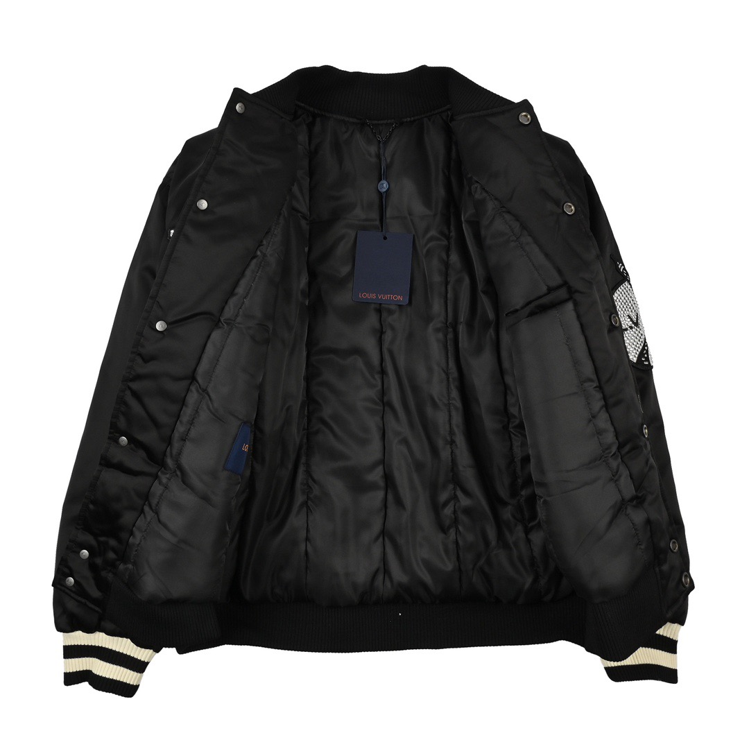 LouisVuitton/路易威登 24Fw 水钻袖章加棉棒球服外套