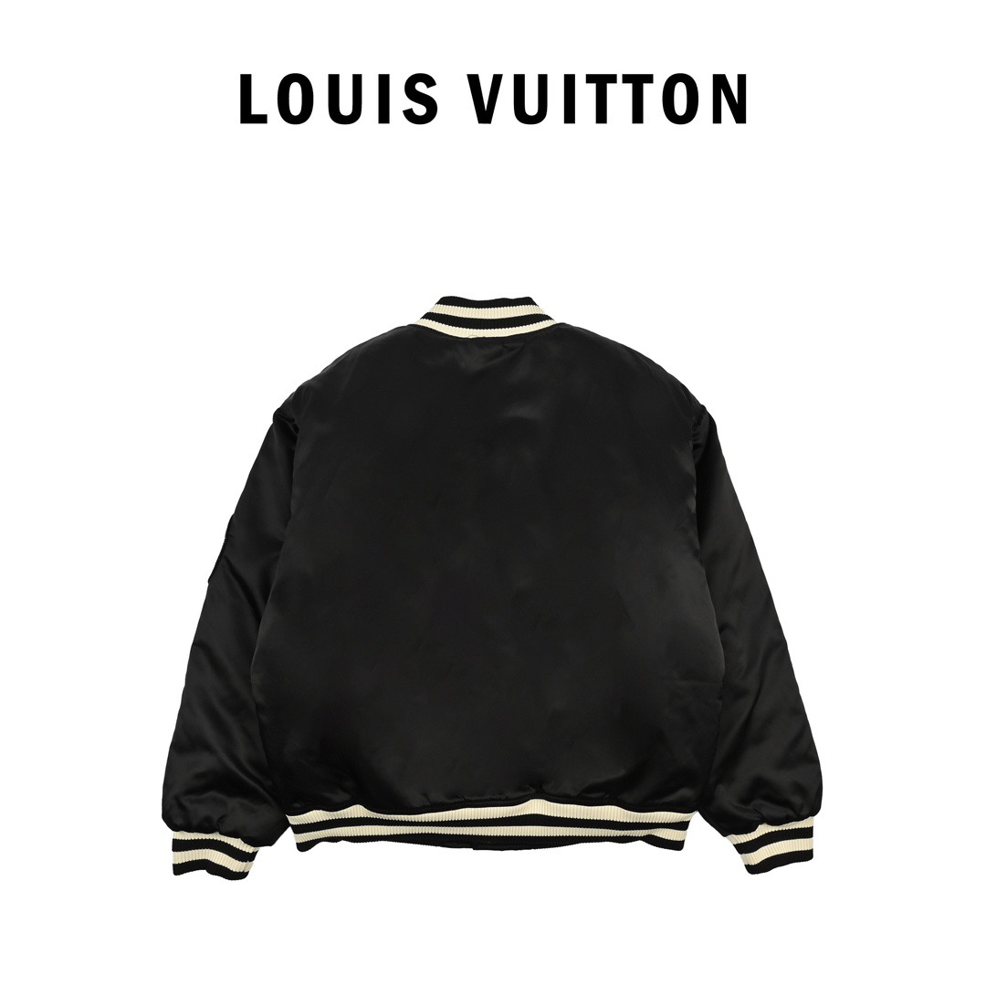 LouisVuitton/路易威登 24Fw 水钻袖章加棉棒球服外套