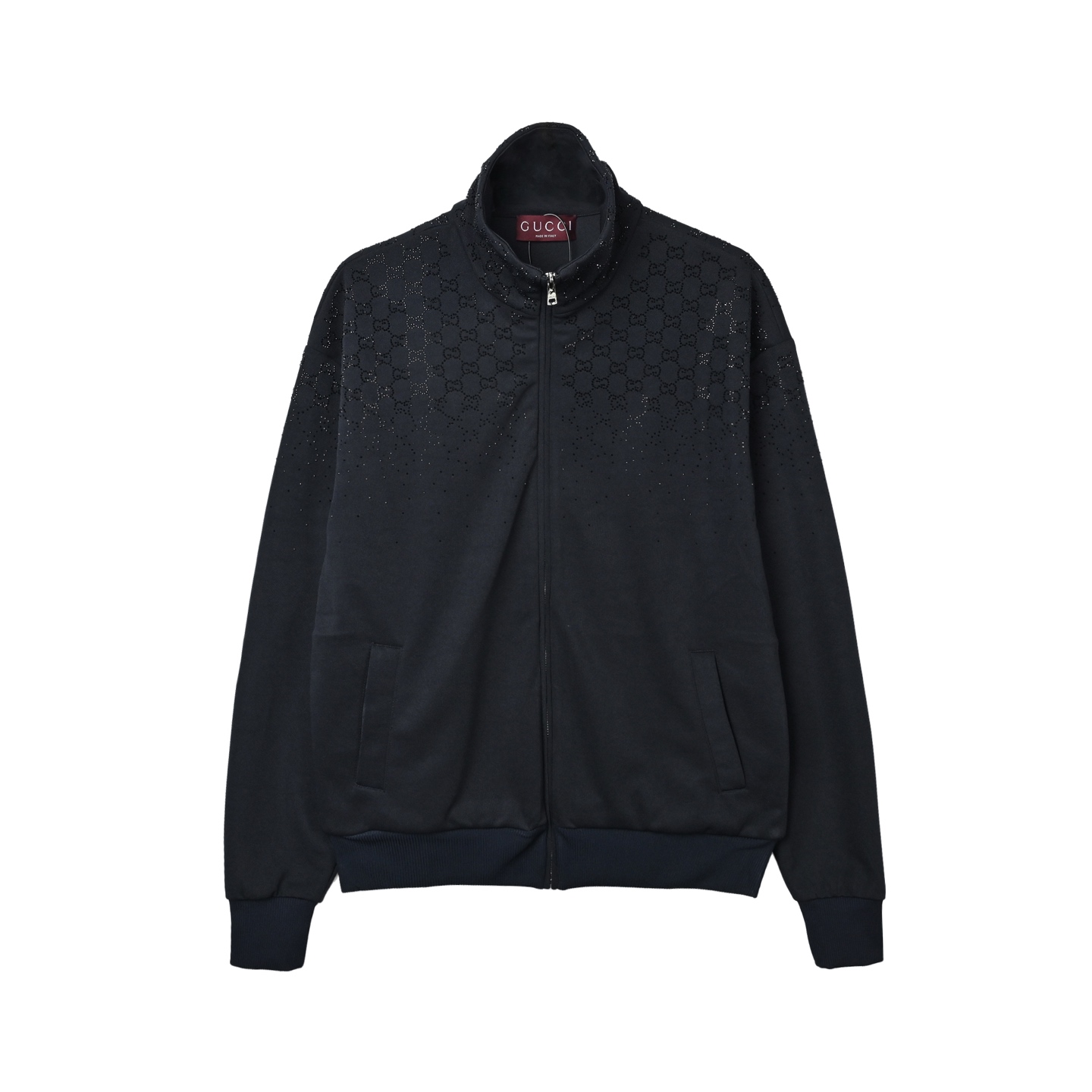 Gucci古驰 烫钻拉链高领外套-Chinese UA Cheap High Quatity Brand Clothes Bags handbags Sneakers wholesale wholesaler seller from China Factory suppliers Fashion Clothing Shoes best Quality Beautiful Price Gucci古驰 烫钻拉链高领外套