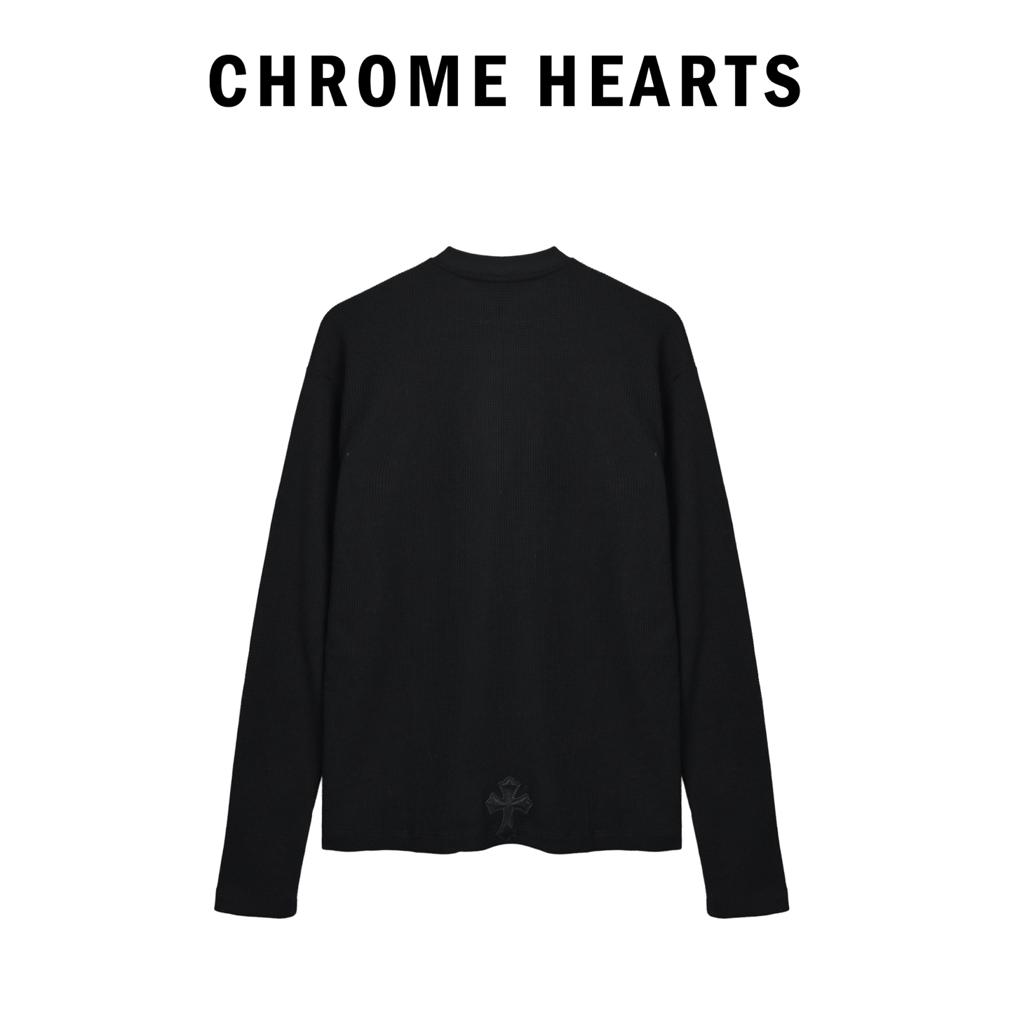 Chrome Hearts克罗心十字架华夫格长袖 黑色华夫格面料 柔软透气 春秋穿超舒服