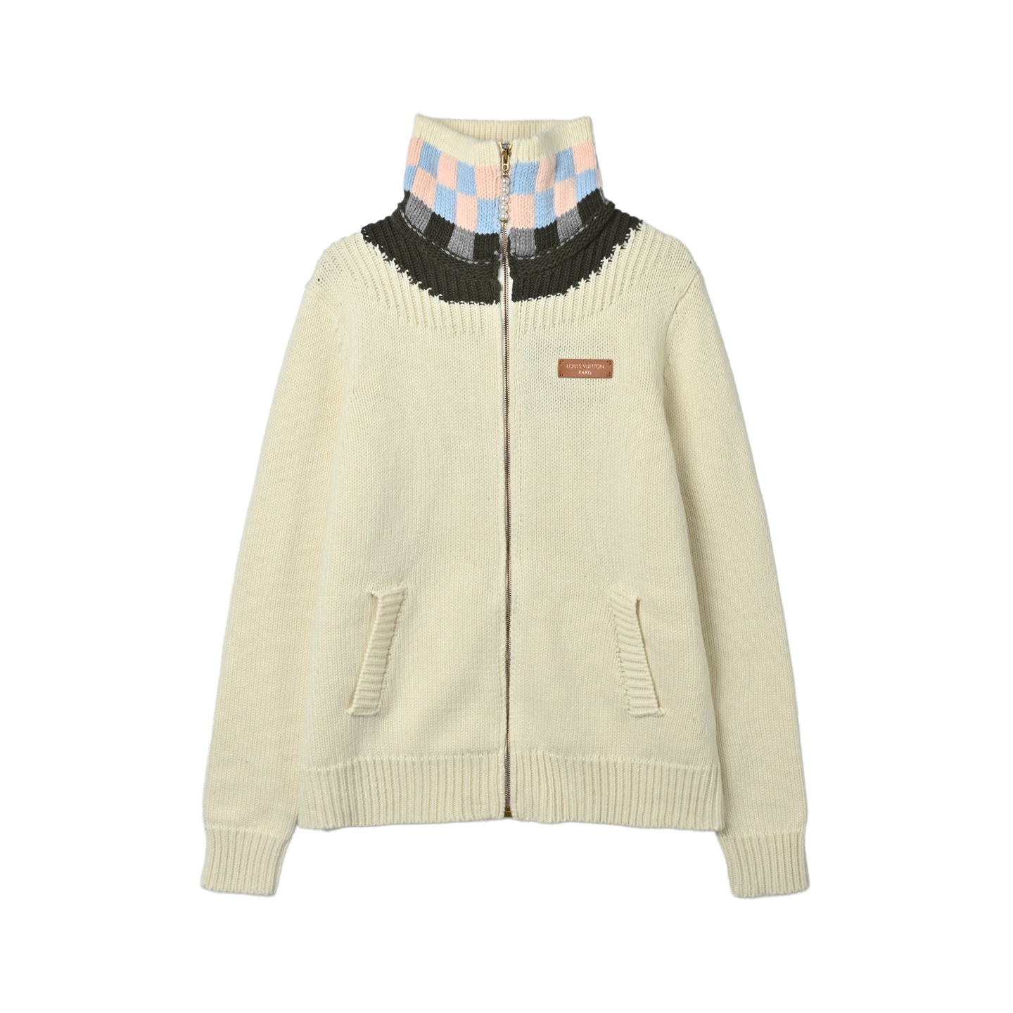 Louis Vuitton路易威登1V26SS格纹领针织拉链外套-Chinese UA Cheap High Quatity Brand Clothes Bags handbags Sneakers wholesale wholesaler seller from China Factory suppliers Fashion Clothing Shoes best Quality Beautiful Price Louis Vuitton路易威登1V26SS格纹领针织拉链外套