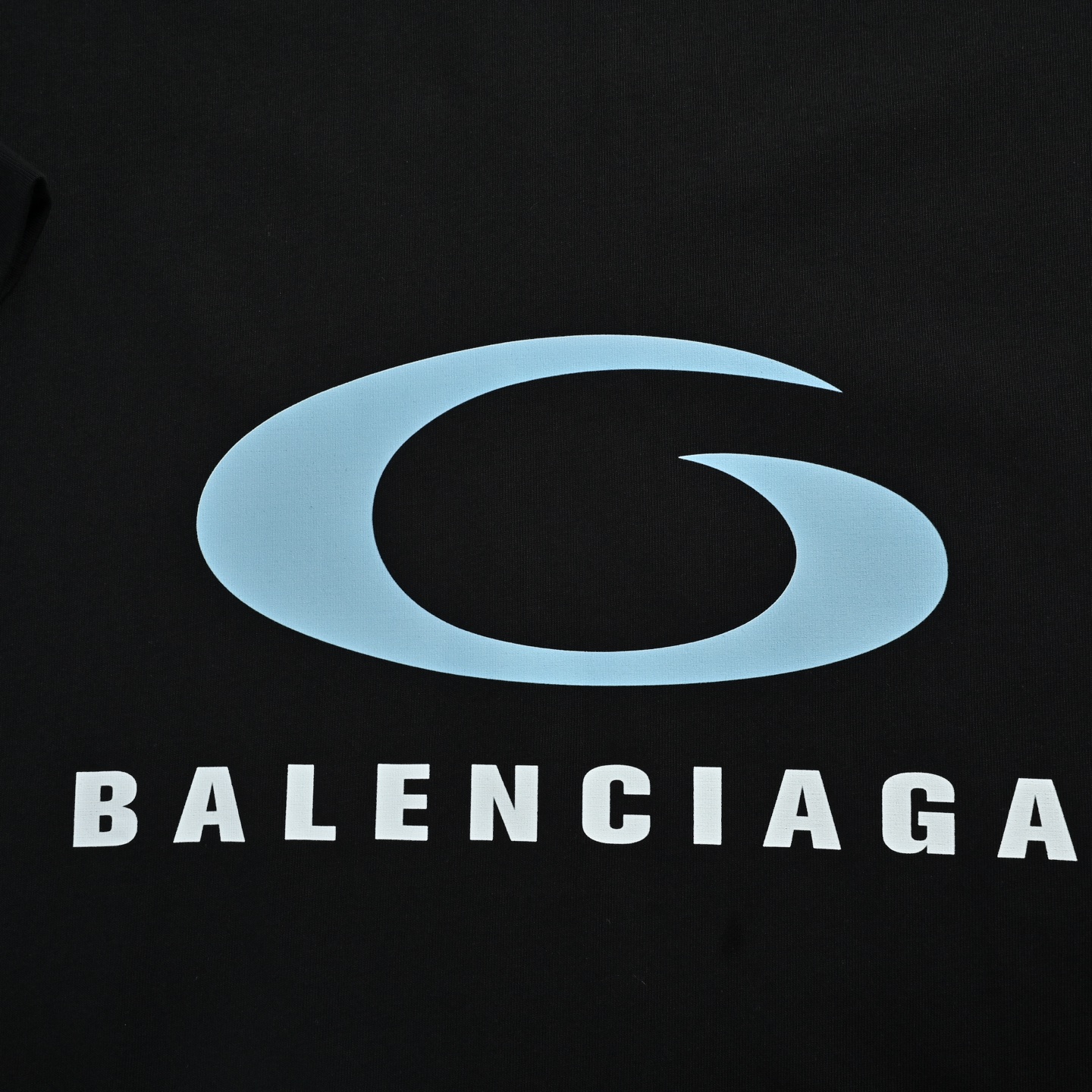 alenciaga 巴黎世家 蓝圆环印花字母短袖