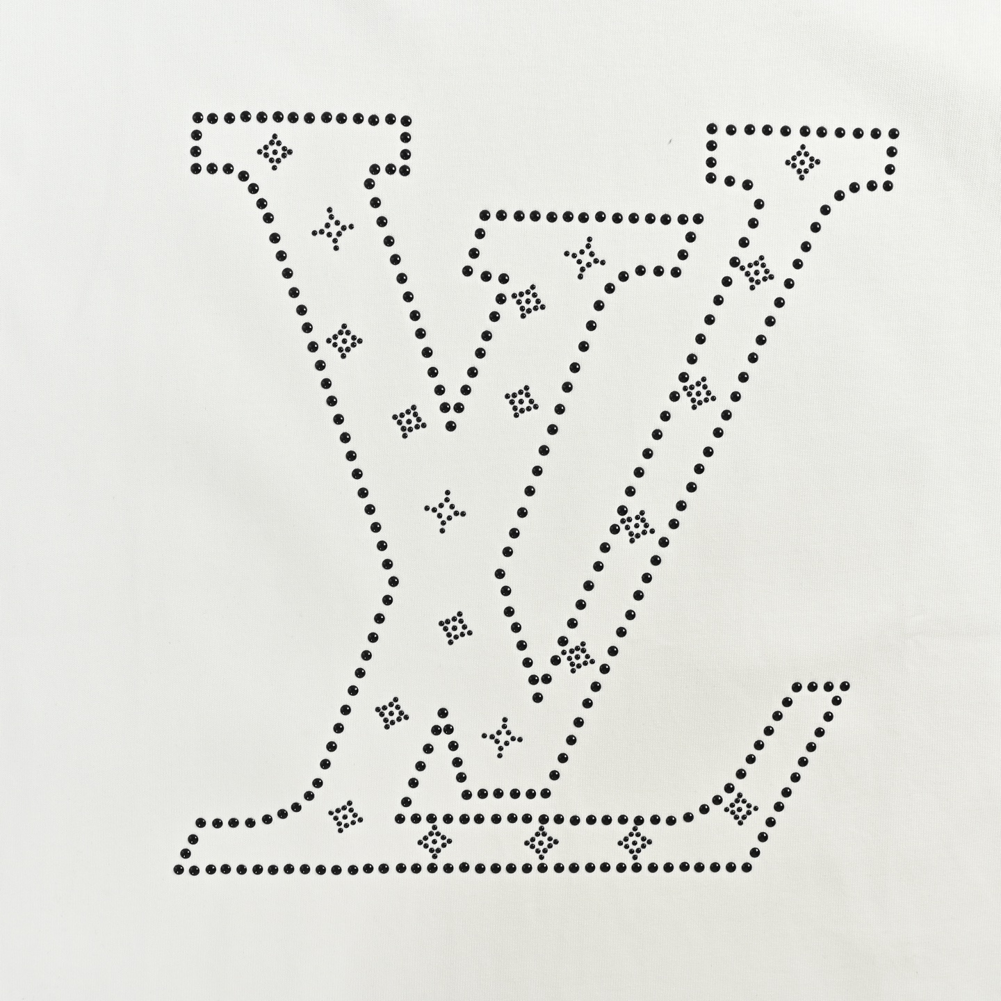 Louis Vuitton路易威登虚线烫钻logo短袖