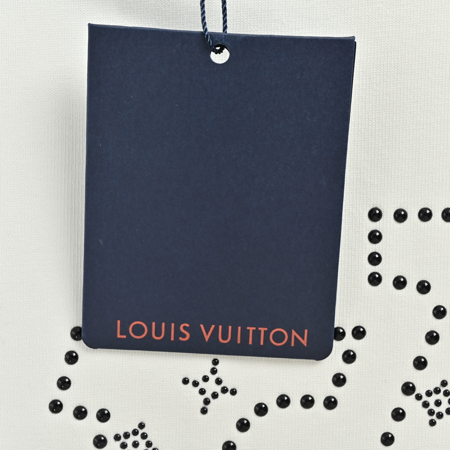 Louis Vuitton路易威登虚线烫钻logo短袖