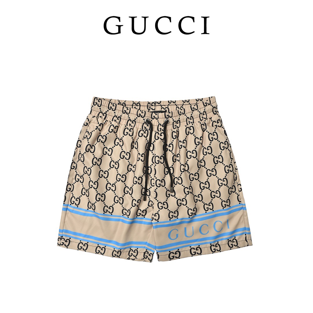 Gucci 古驰 双G字母沙滩短裤 这短裤套装出自Gucci Lido系列,设计灵感源自意大利海岸的夏日风情和海滩俱乐部.匠心呈献日常服饰和晚装造型.中央巧妙融入简约耐看显高级. 003