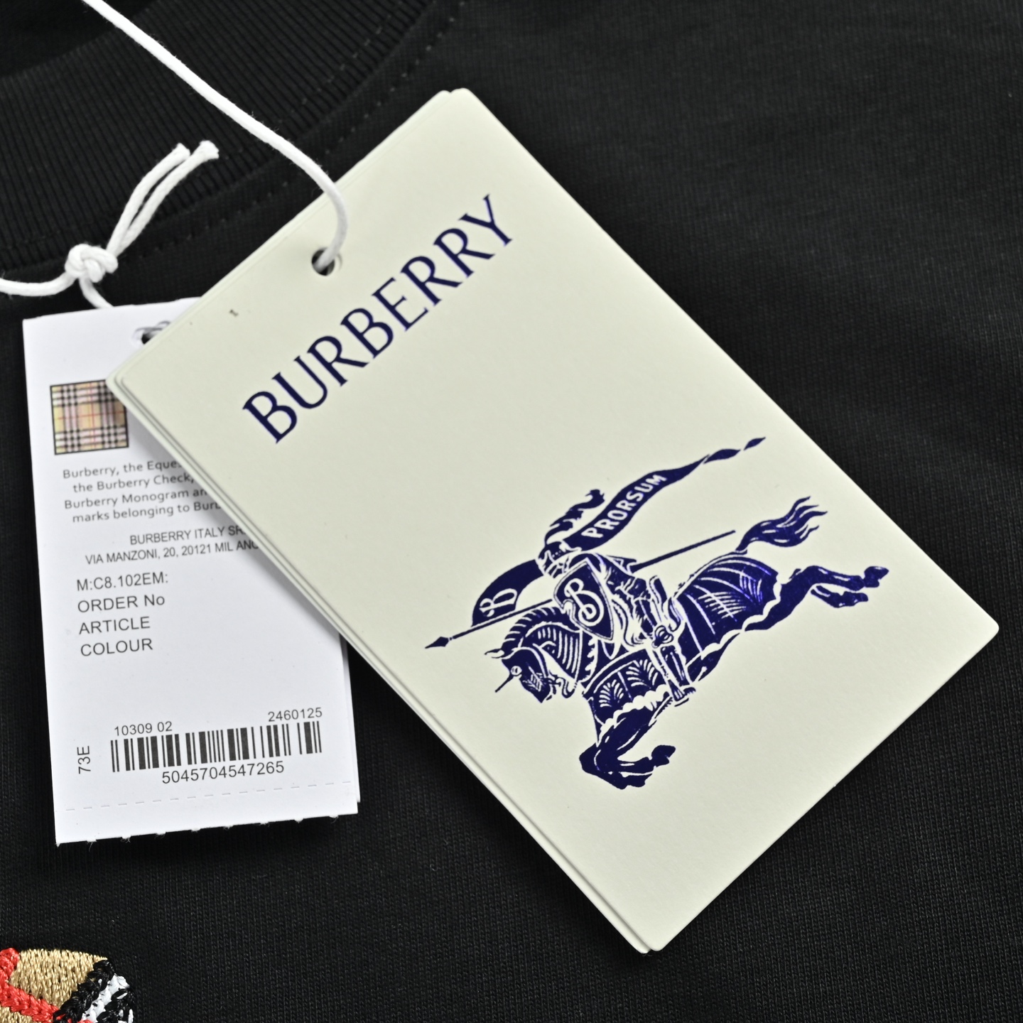 BURBERRY巴宝莉 格纹骑士战马刺绣短袖T恤-Top High Quatity Cheap Sneakers Fashion Clothing Clothes Bags handbags Shoes of all Brand wholesale With The best Quality And Beautiful Price from China Factory Chinese suppliers wholesaler seller BURBERRY巴宝莉 格纹骑士战马刺绣短袖T恤