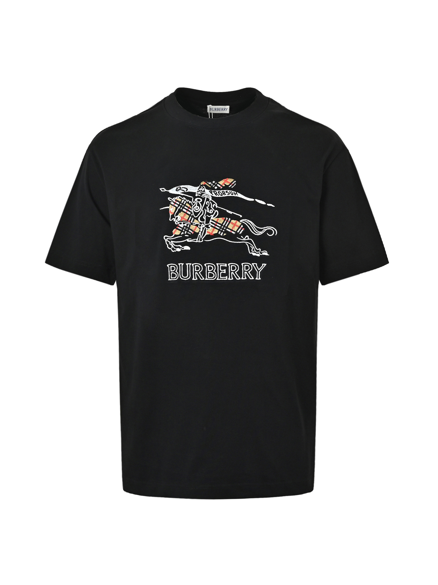 BURBERRY巴宝莉 格纹骑士战马刺绣短袖T恤-Top High Quatity Cheap Sneakers Fashion Clothing Clothes Bags handbags Shoes of all Brand wholesale With The best Quality And Beautiful Price from China Factory Chinese suppliers wholesaler seller BURBERRY巴宝莉 格纹骑士战马刺绣短袖T恤