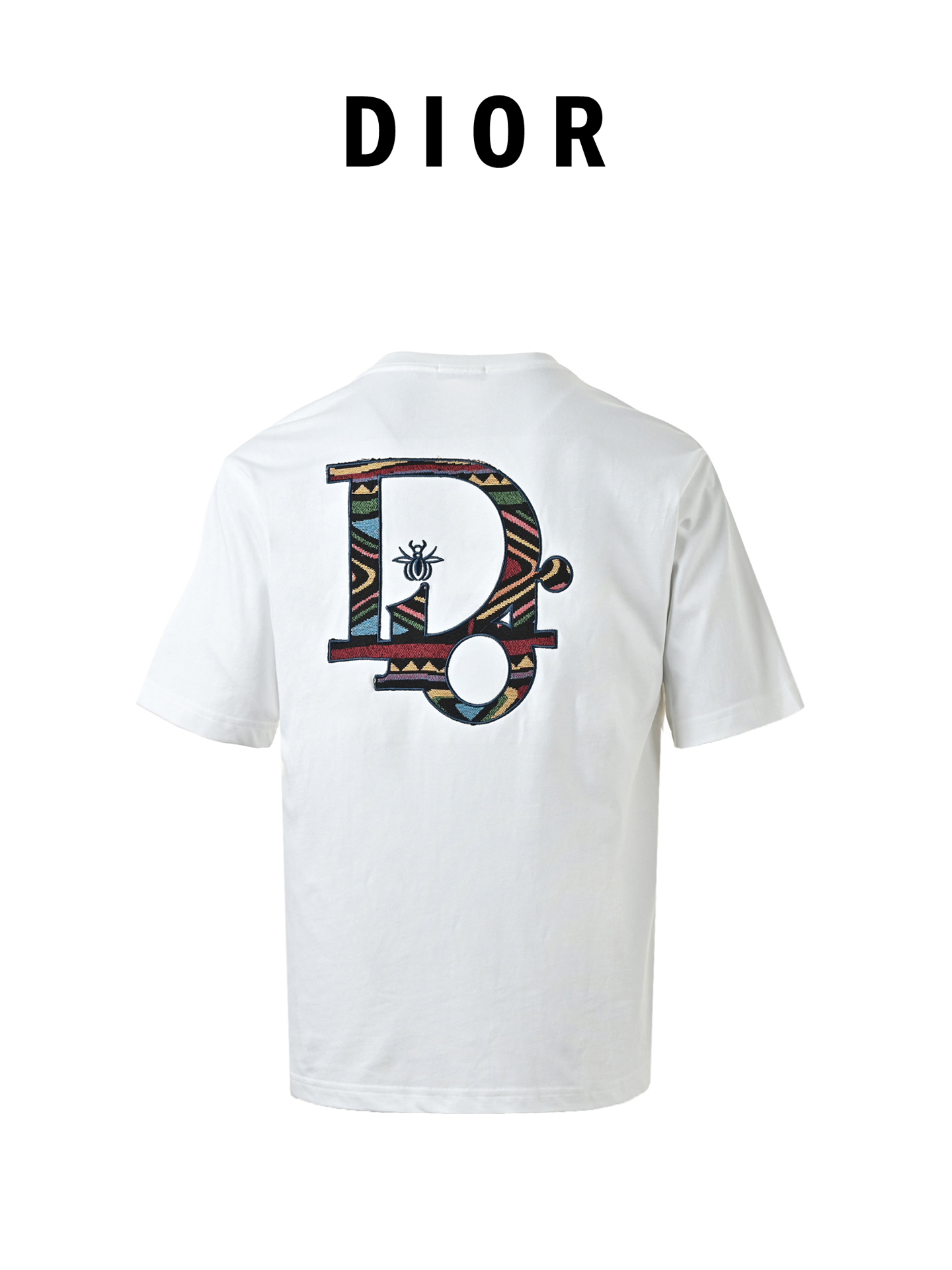 Dior 迪奥 前后彩色logo刺绣短袖 花卉刺绣字母 经典的胸前大立体刺绣LOGO打造