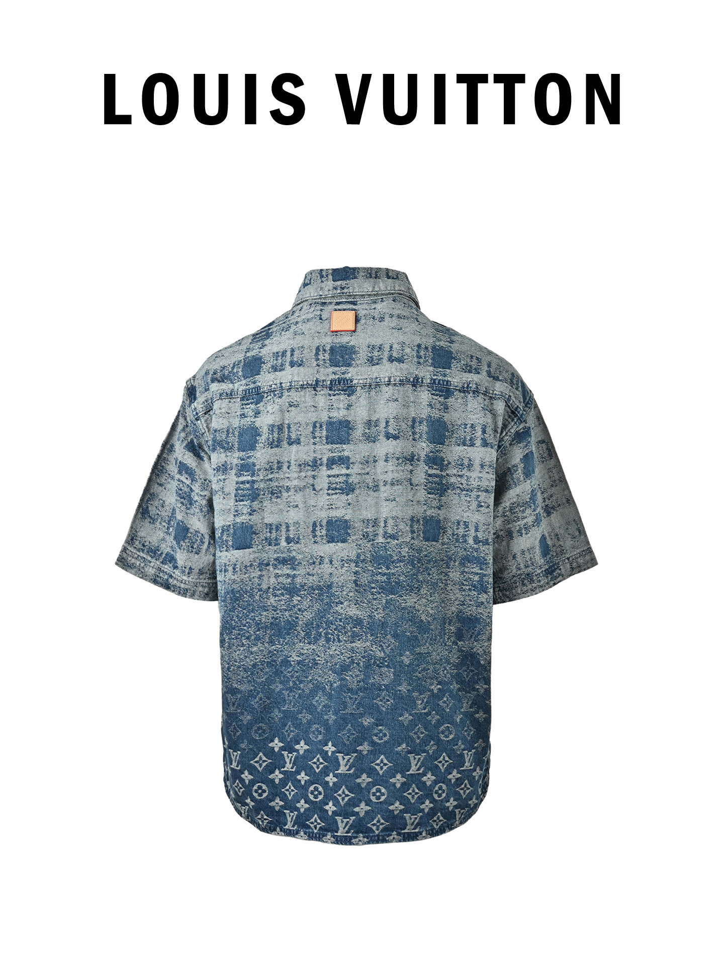 Louis Vuitton/路易威登 老花标识渐变牛仔短袖衬衫 Louis Vuitton/路易威登 老花标识渐变牛仔短袖衬衫