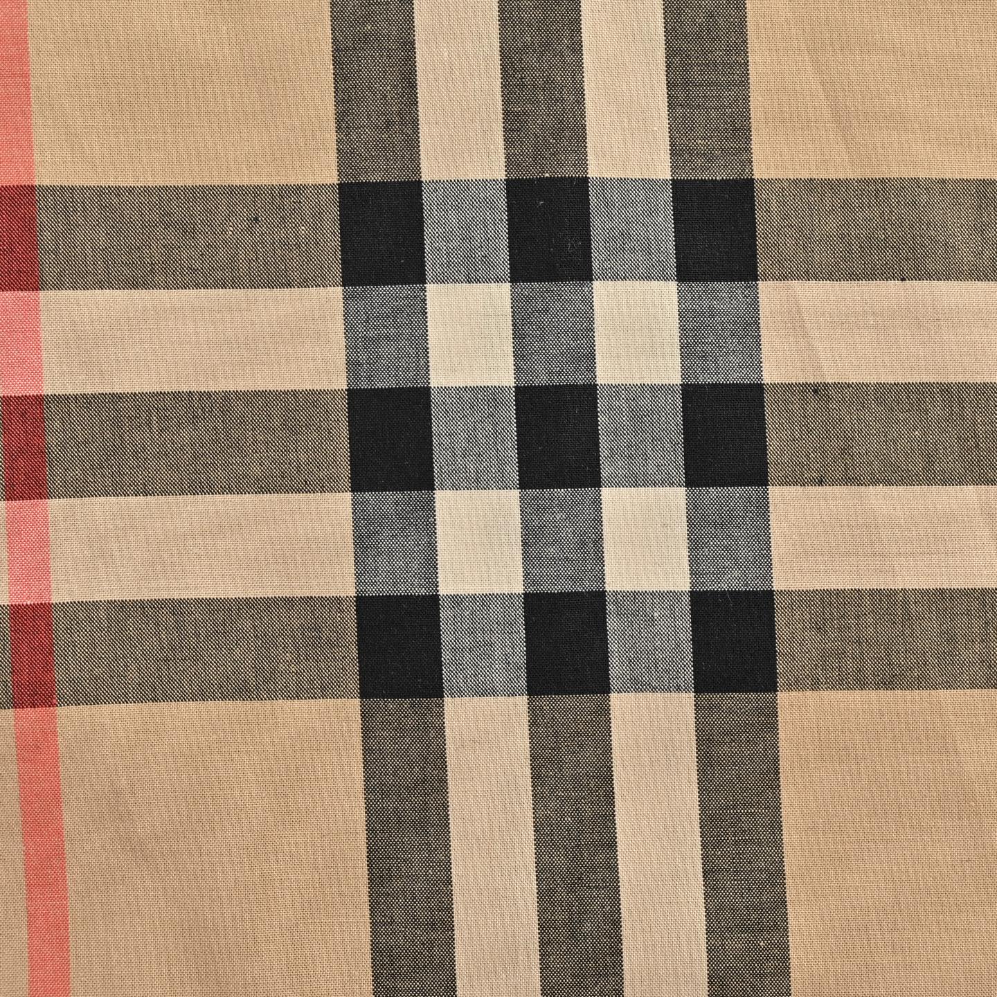 Burberry 巴宝莉 经典格纹衬衫短袖 男士新款斜格纹棉绸府短袖衬衫