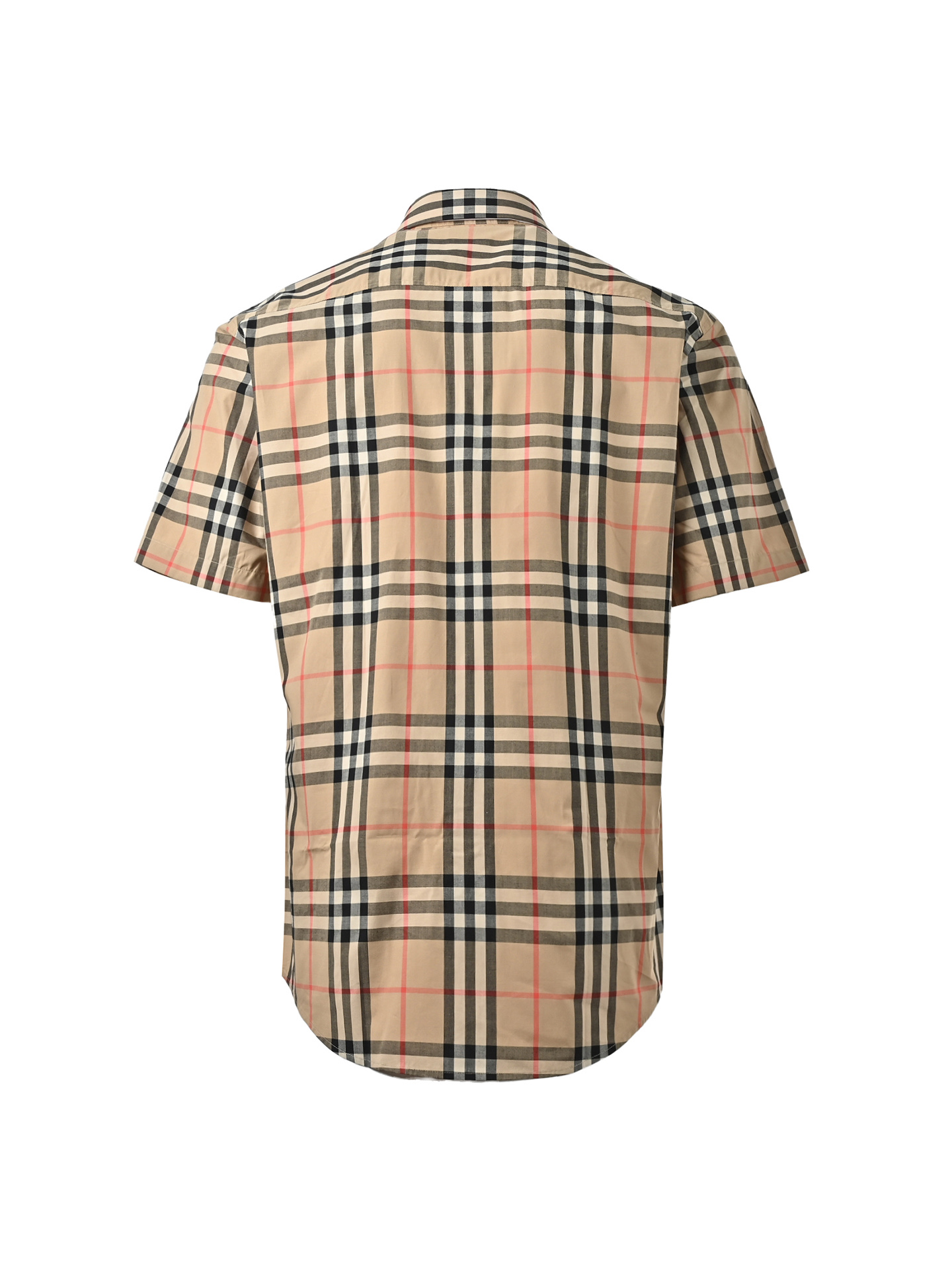 Burberry 巴宝莉 经典格纹衬衫短袖 男士新款斜格纹棉绸府短袖衬衫