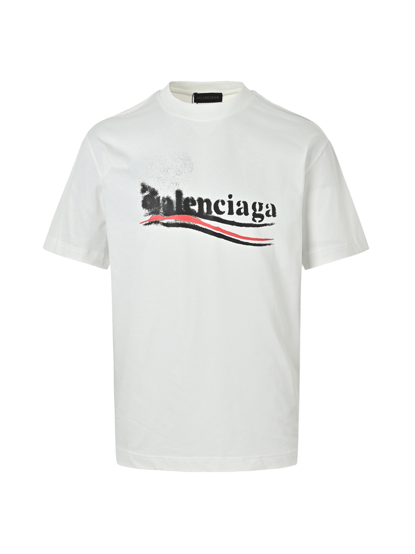 Balenciaga巴黎世家模糊可乐喷漆圆领短袖
