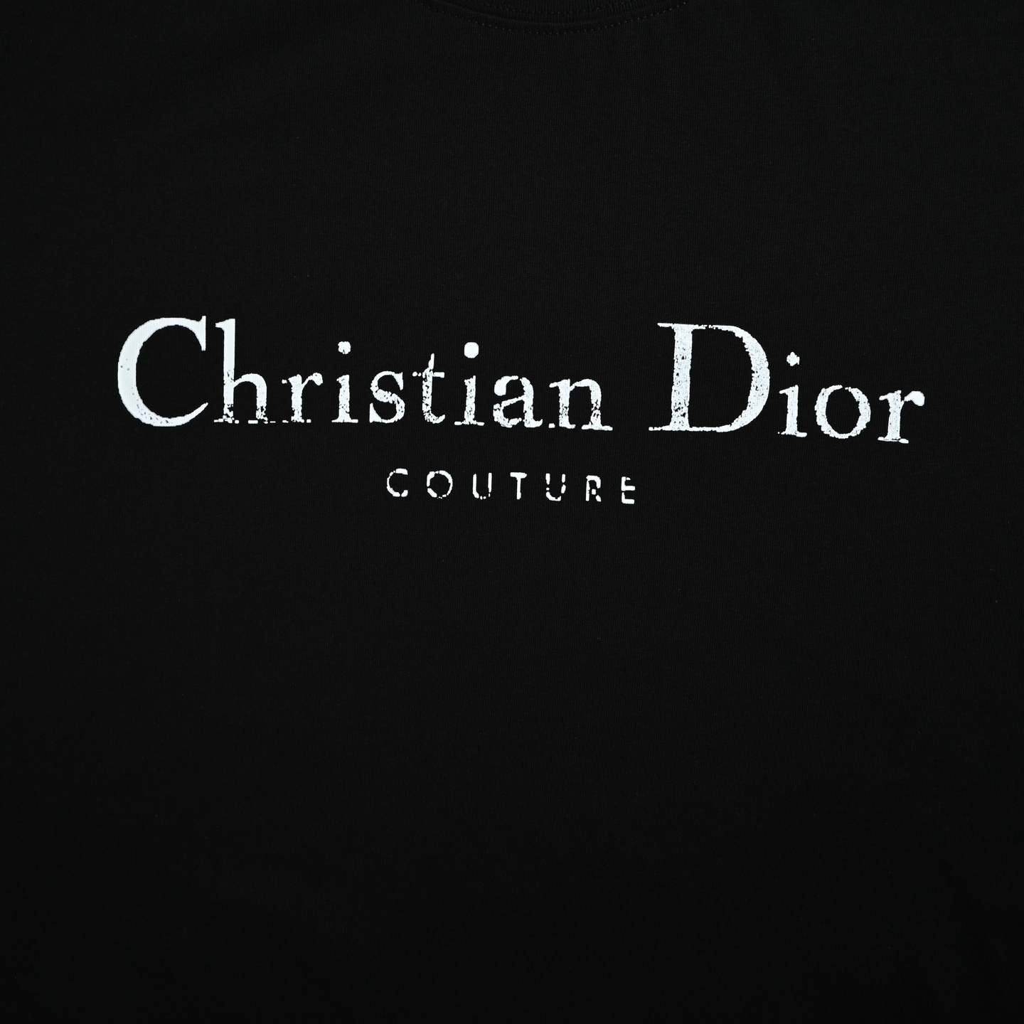 Dior迪奥 CD 斑驳字母破坏做旧印花短袖 黑色 白色 Dior迪奥 CD 斑驳字母破坏做旧印花短袖 黑色 白色