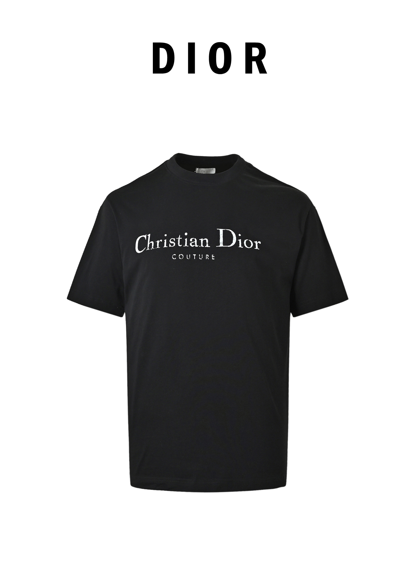 Dior迪奥 CD 斑驳字母破坏做旧印花短袖 黑色 白色 Dior迪奥 CD 斑驳字母破坏做旧印花短袖 黑色 白色