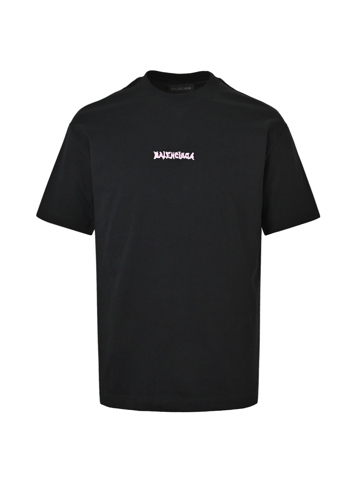 Balenciaga巴黎世家粉色溶解字母印绣短袖
