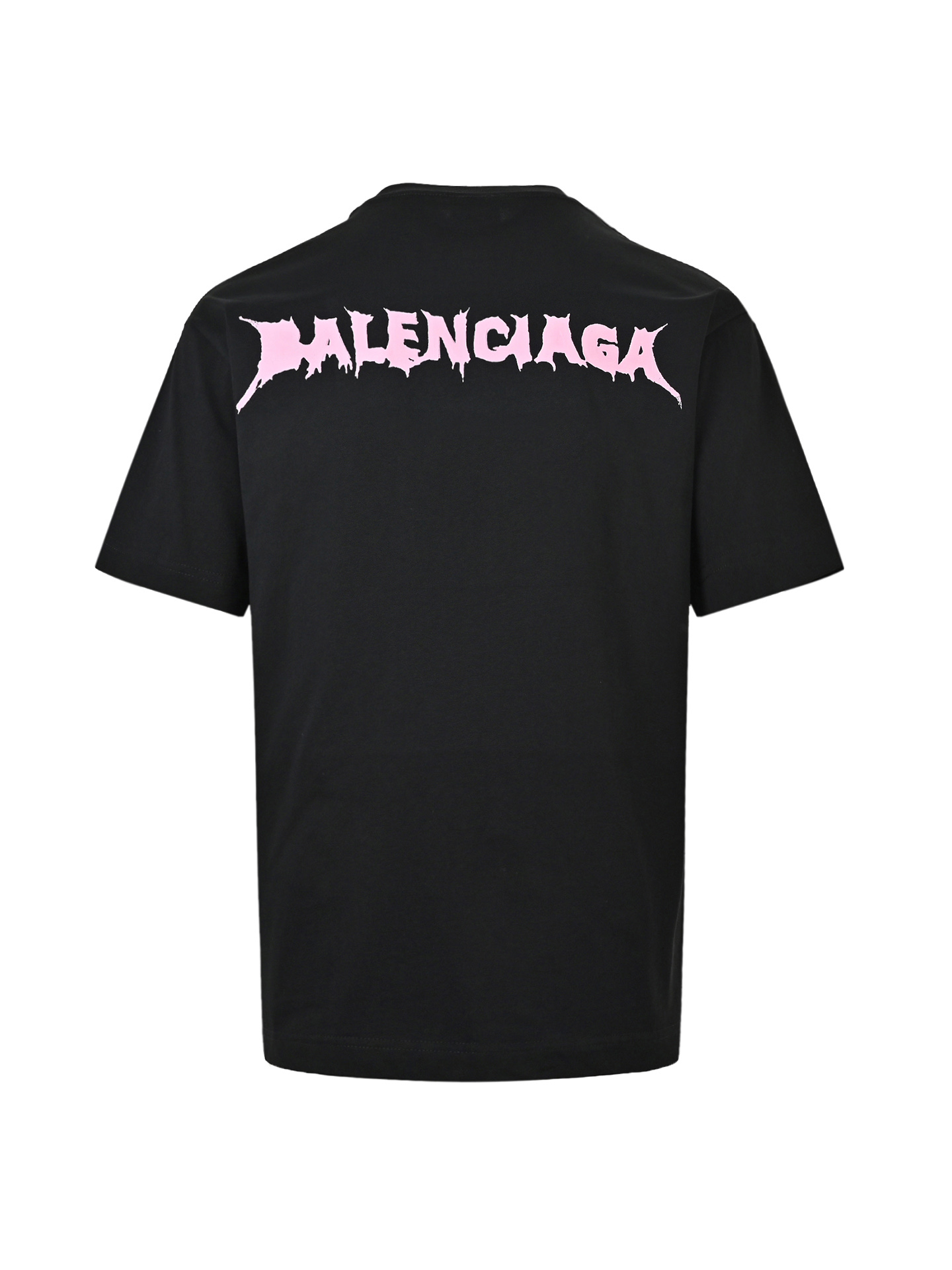 Balenciaga巴黎世家粉色溶解字母印绣短袖