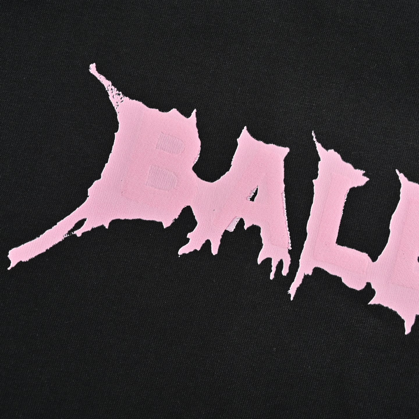 Balenciaga巴黎世家粉色溶解字母印绣短袖