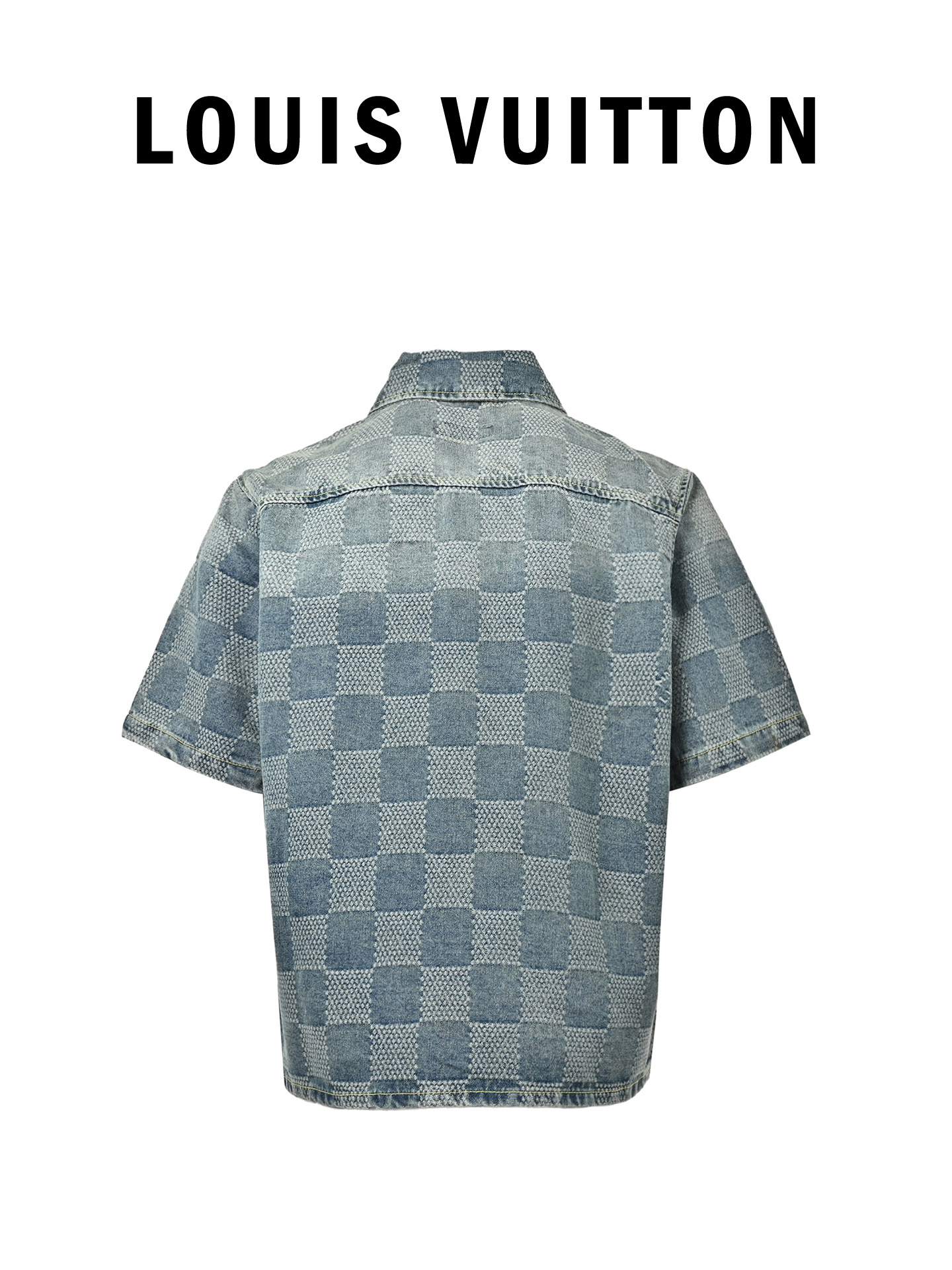 Louis Vuitton 路易威登 25ss棋盘格套装牛仔短袖衬衫-莆田鞋,莆田鞋货源,高仿鞋,高仿鞋货源,安福档口,莆田高仿鞋,莆田鞋批发,高仿鞋批发,莆田高仿运动鞋,高仿运动鞋,莆田运动鞋 Louis Vuitton 路易威登 25ss棋盘格套装牛仔短袖衬衫