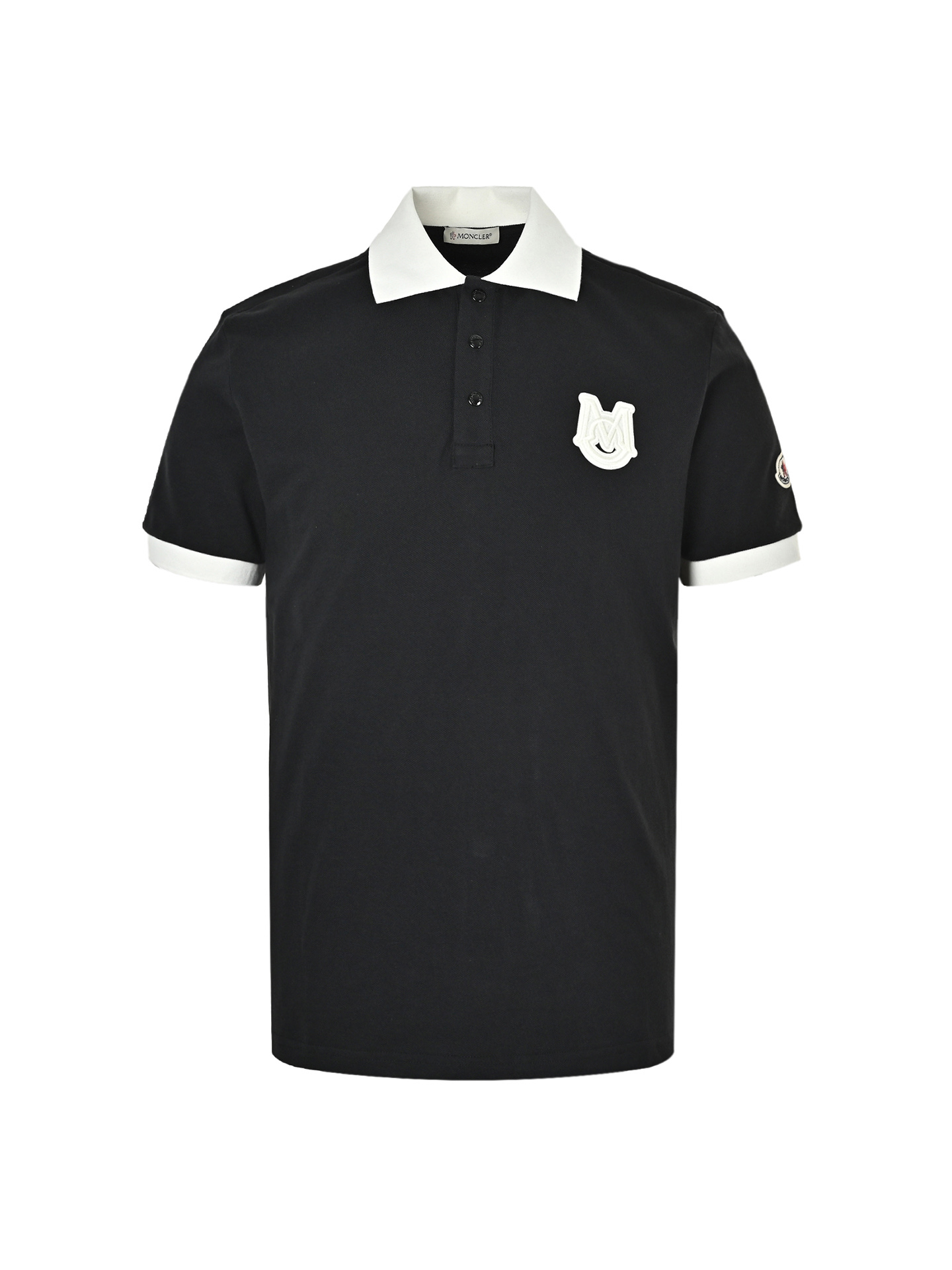 Moncler/蒙口 拼色袖标Polo短袖