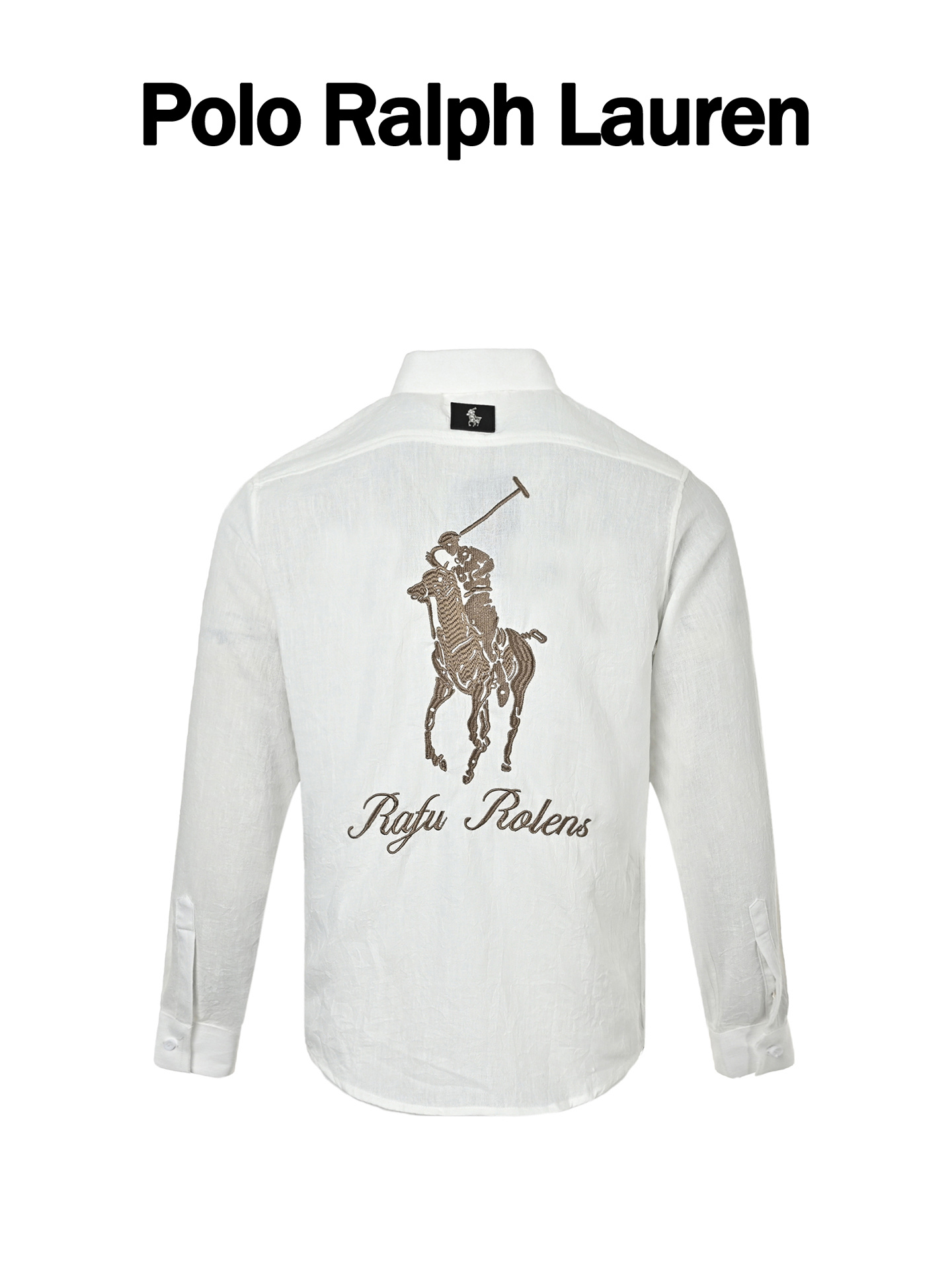Polo Ralah Lauren拉夫劳伦金线骑士战马亚麻衬衫 白色 黑色
