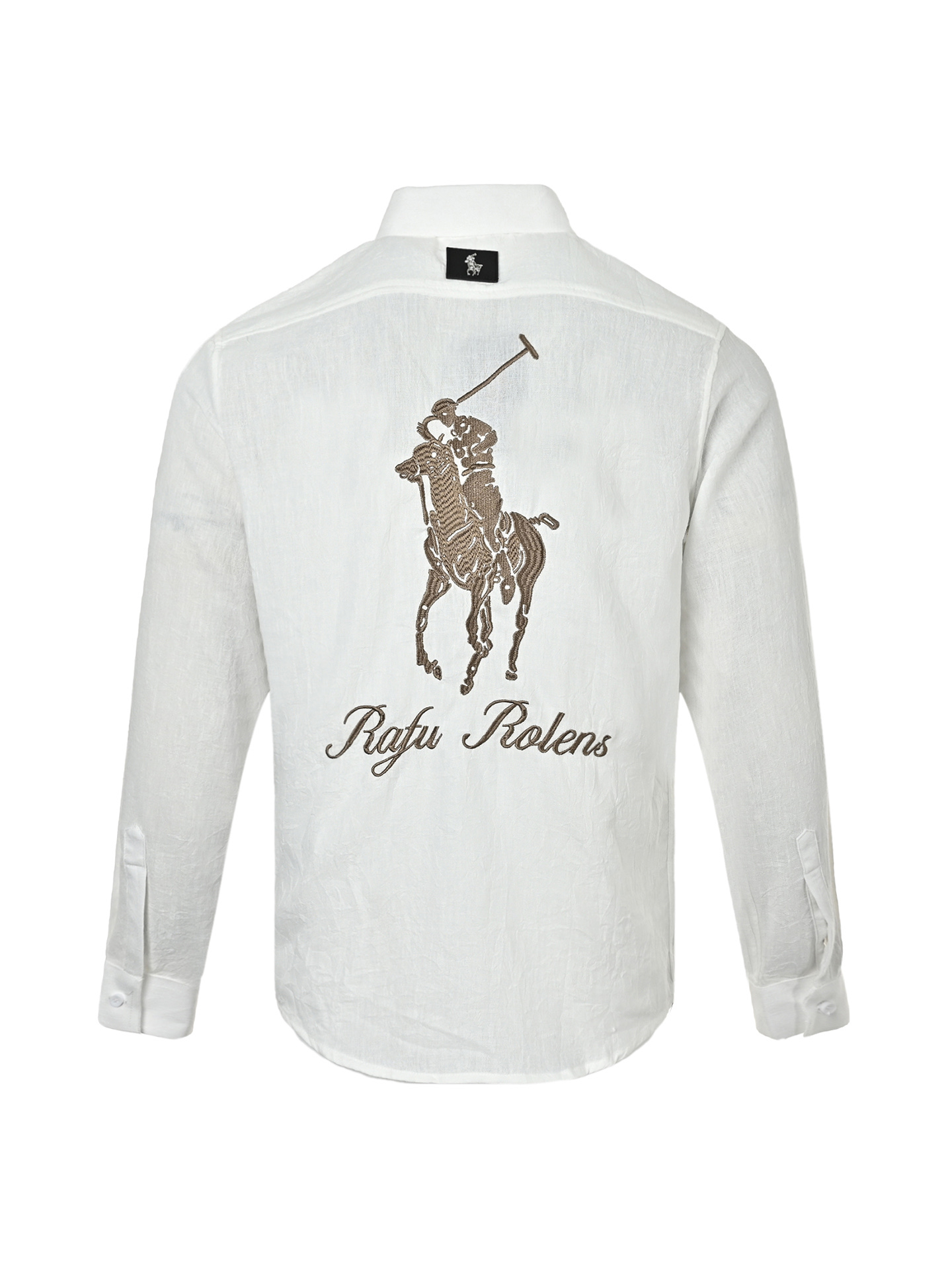Polo Ralah Lauren拉夫劳伦金线骑士战马亚麻衬衫 白色 黑色