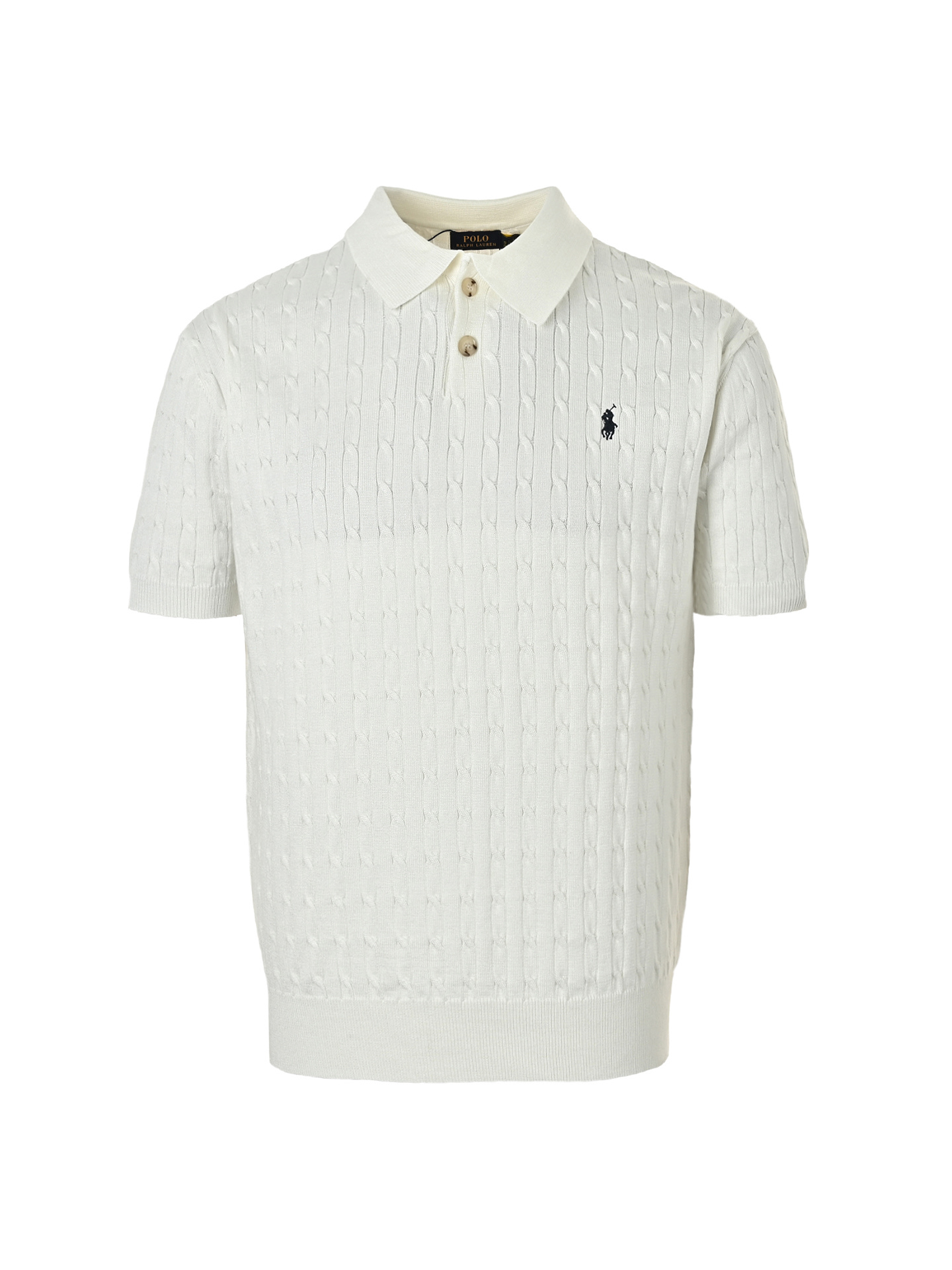 Ralph Lauren/拉夫劳伦 马标刺绣绞花针织Polo短袖