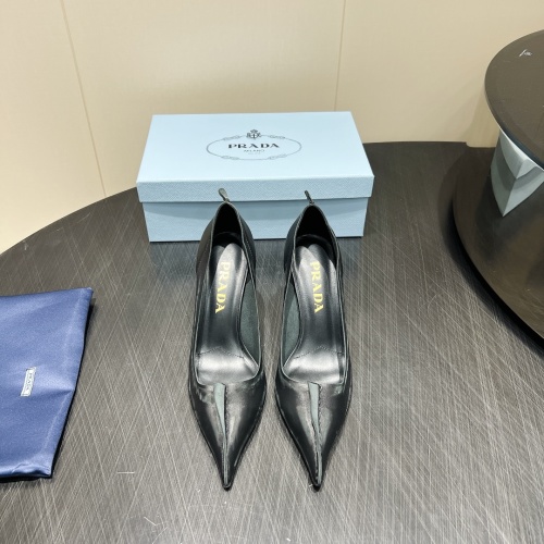 Prada Women's Pointed-Toe Leather High Heel Pumps - Black, Elegant Design 1 Prada Women's Pointed-Toe Leather High Heel Pumps - Black, Elegant Design