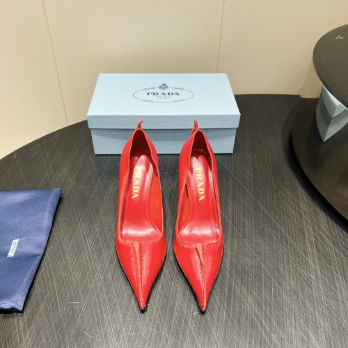 Prada Women's Pointed-Toe Stiletto Heels, Red Leather Pumps, Size 35-39 1 Prada Women's Pointed-Toe Stiletto Heels, Red Leather Pumps, Size 35-39