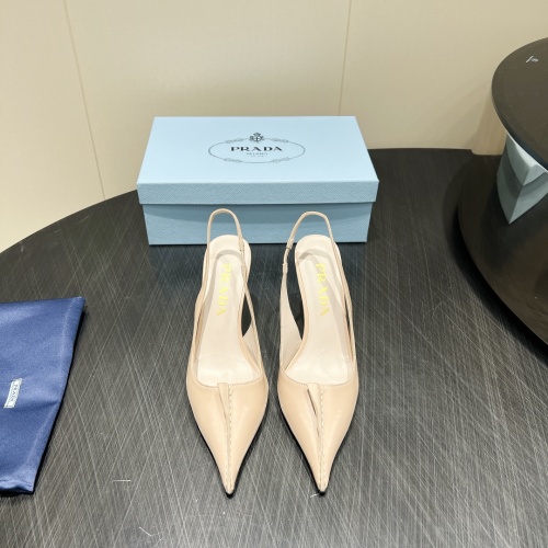 Prada Women's Pointed Toe Slingback Heels, Lambskin Leather Dress Pumps 1 Prada Women's Pointed Toe Slingback Heels, Lambskin Leather Dress Pumps
