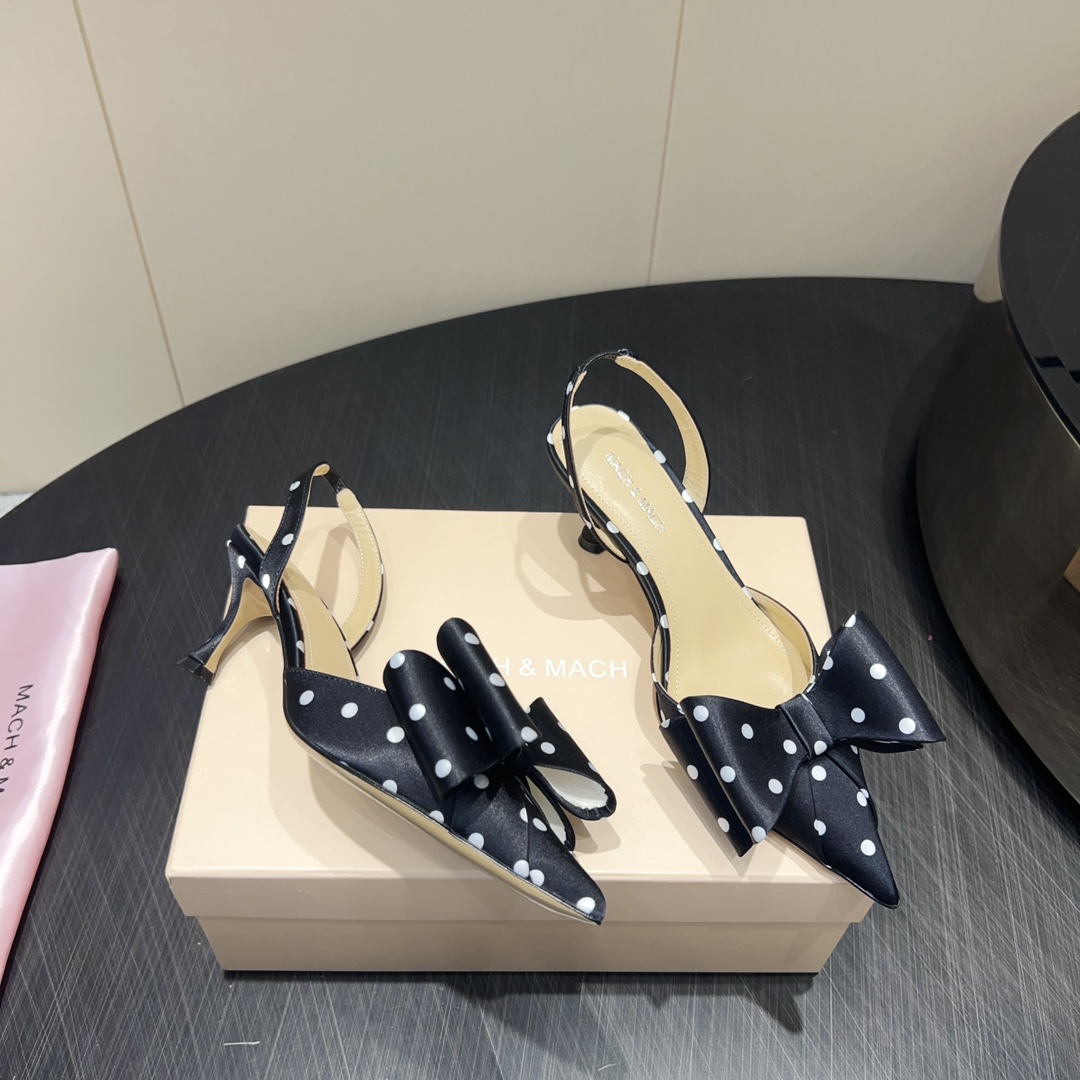 Mach and Mach Butterfly Shoe Series: Elegant Pearl Butterfly Design in Cream Silk