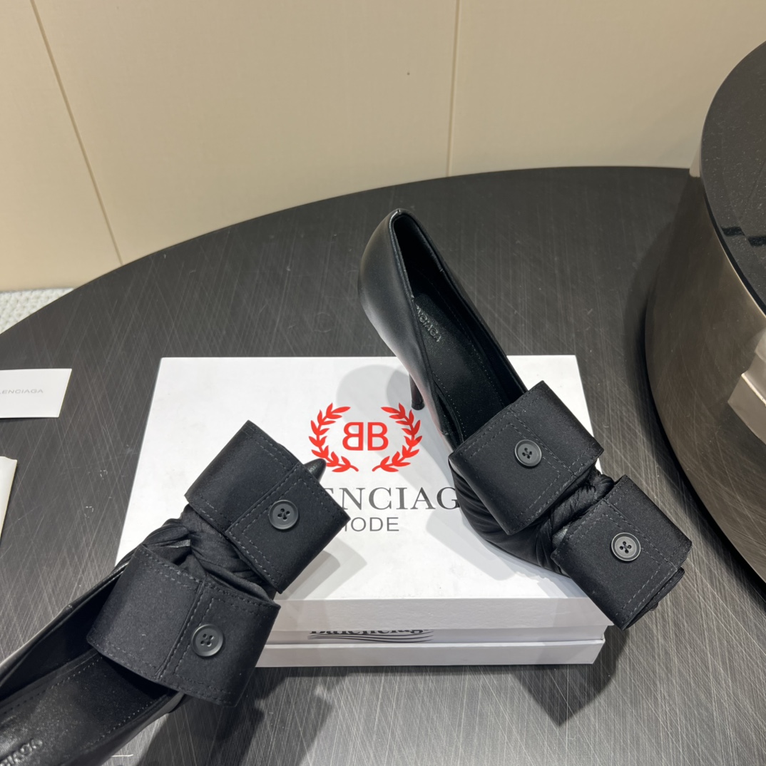 “High-End Women’s Shoes: Italian Leather, Sheepskin, Custom Buttons, 10cm Heels – 2025 Collection” - 图片 3