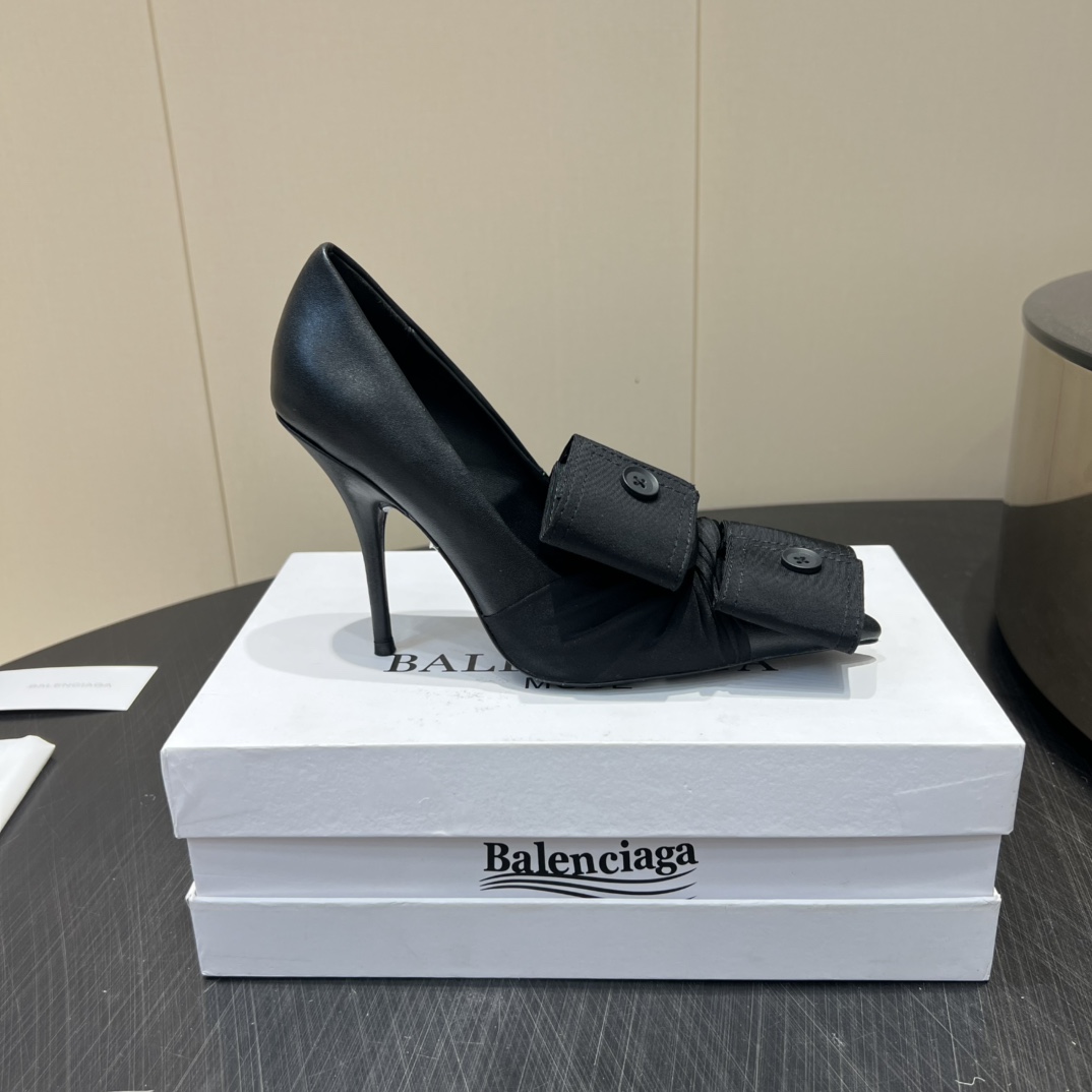 “High-End Women’s Shoes: Italian Leather, Sheepskin, Custom Buttons, 10cm Heels – 2025 Collection” - 图片 4