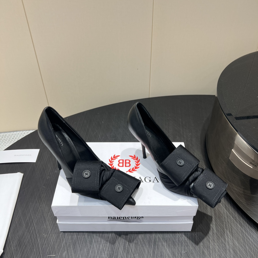 “High-End Women’s Shoes: Italian Leather, Sheepskin, Custom Buttons, 10cm Heels – 2025 Collection” - 图片 1